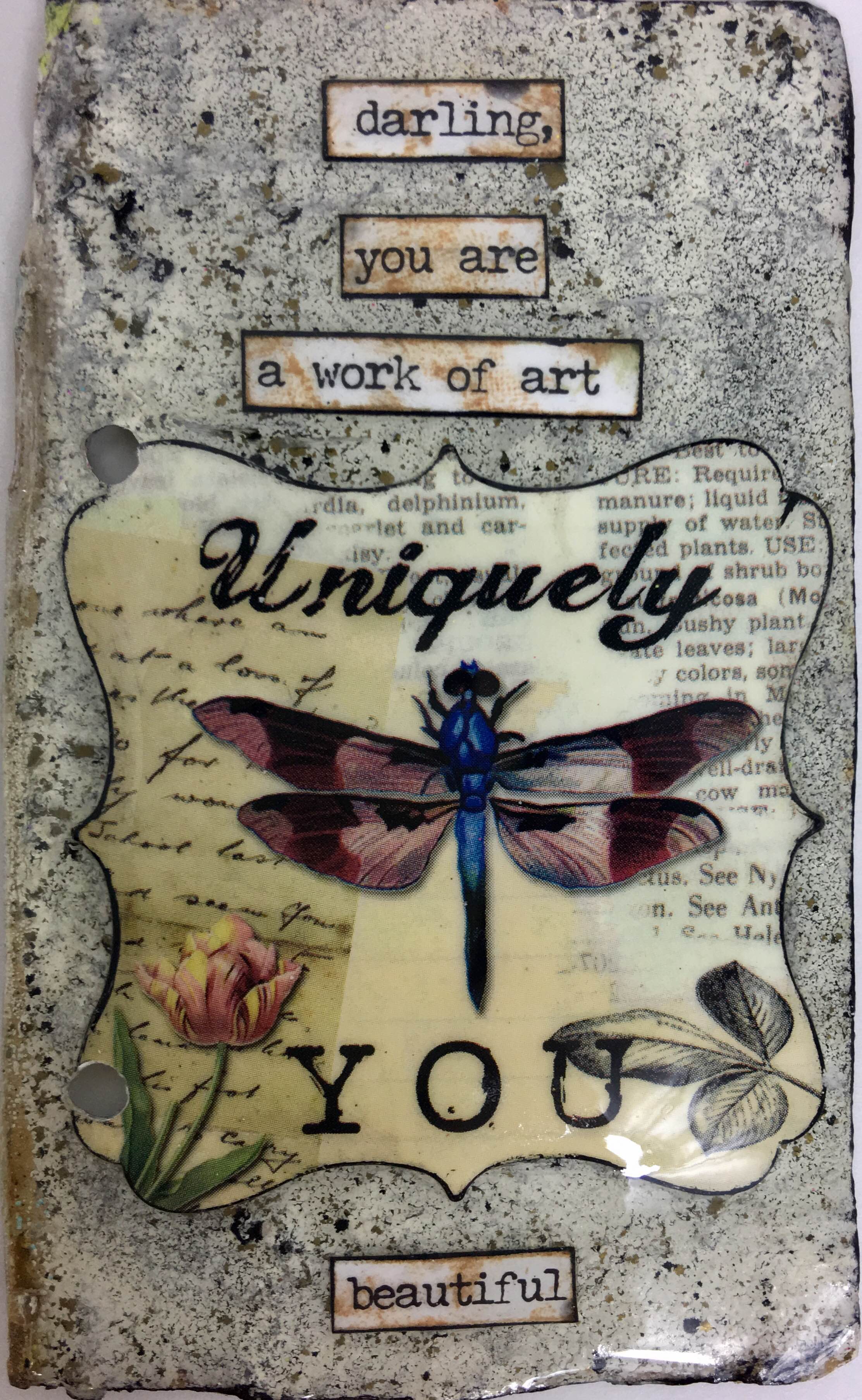 Background using Ice Resin®, Iced Enamels® and stickers