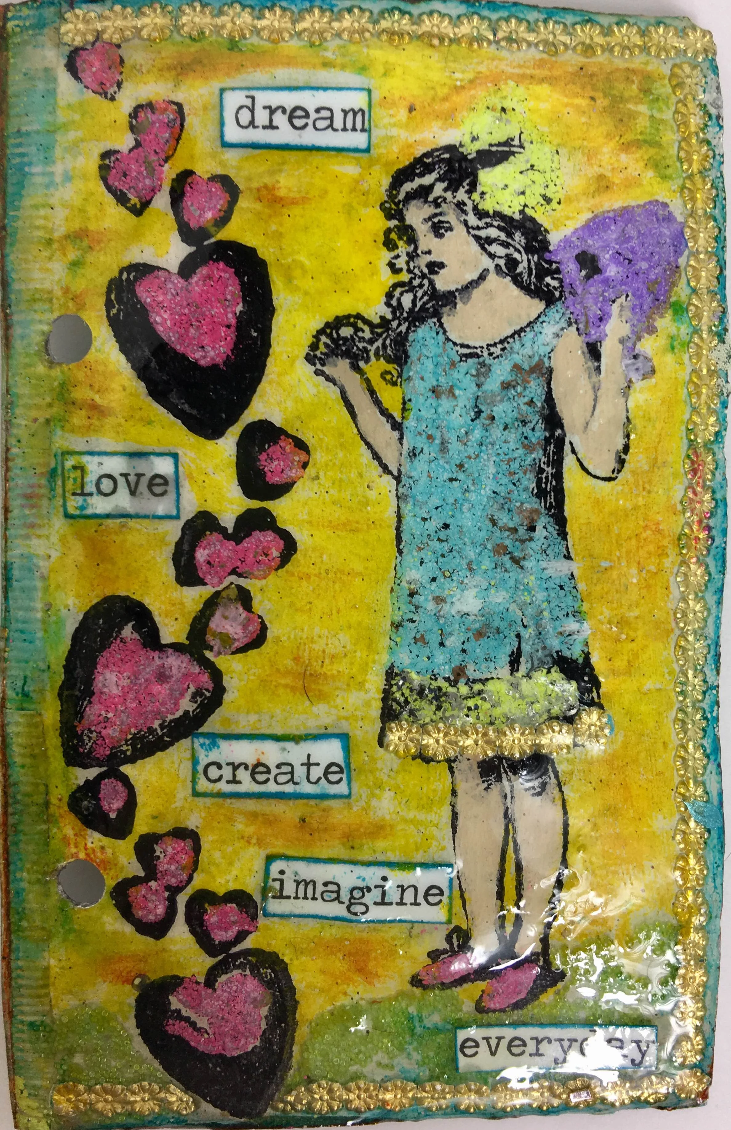 Stamping with stamps by Cat Kerr and Dresden painted with Iced Enamels® and Ice Resin®