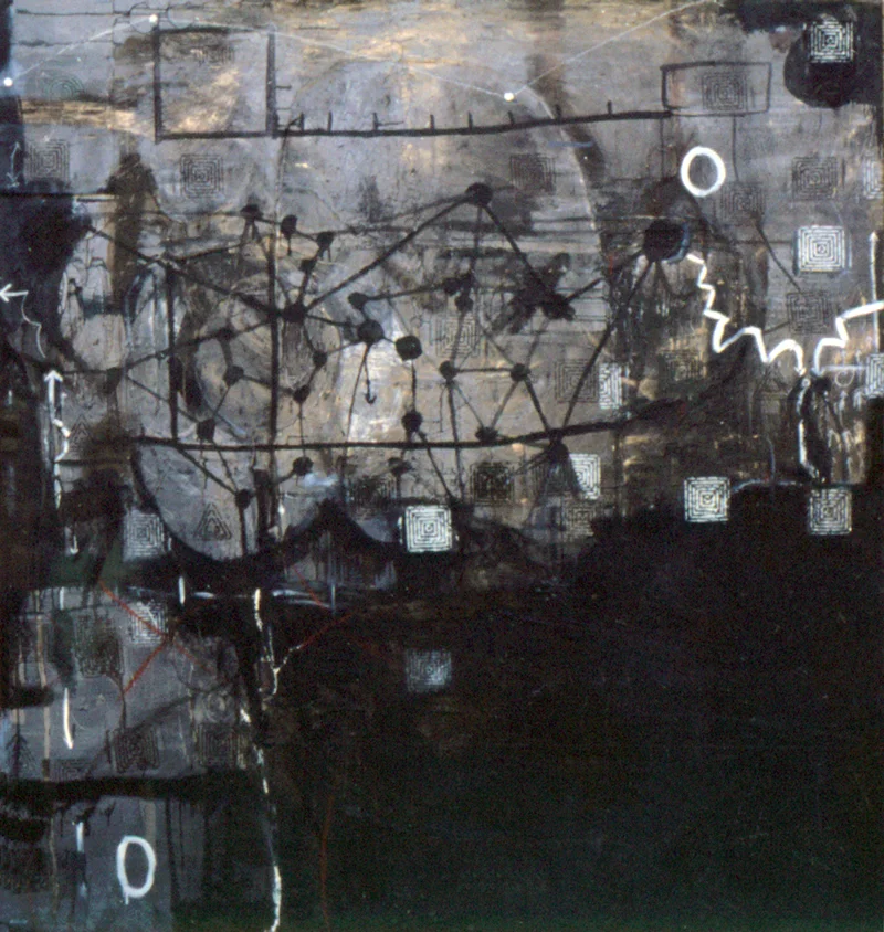 Of | Tina Douglas | Oil paint, enamel, graphite on canvas | 220 x 210cm | 1993 | Pinacotheca Gallery, Melbourne | Private Collection