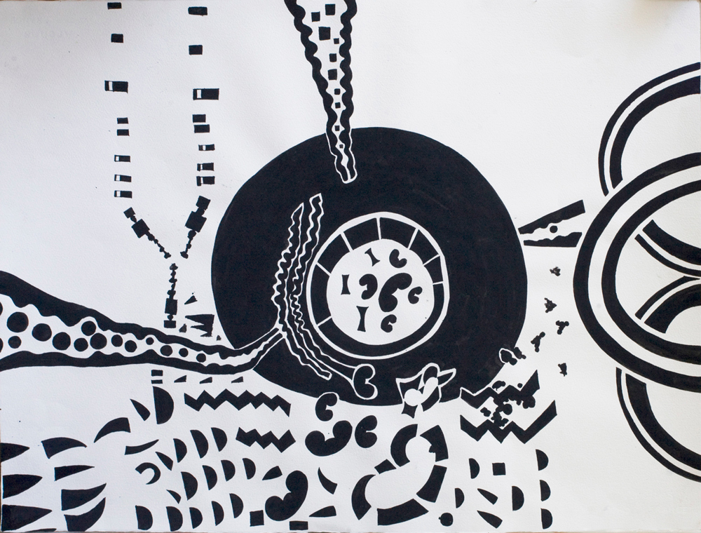 Dodge-Map | Tina Douglas | Gouache on Arches paper | 76.5 x 57cm | 2010 | Works on paper | Place Gallery Melbourne 2010