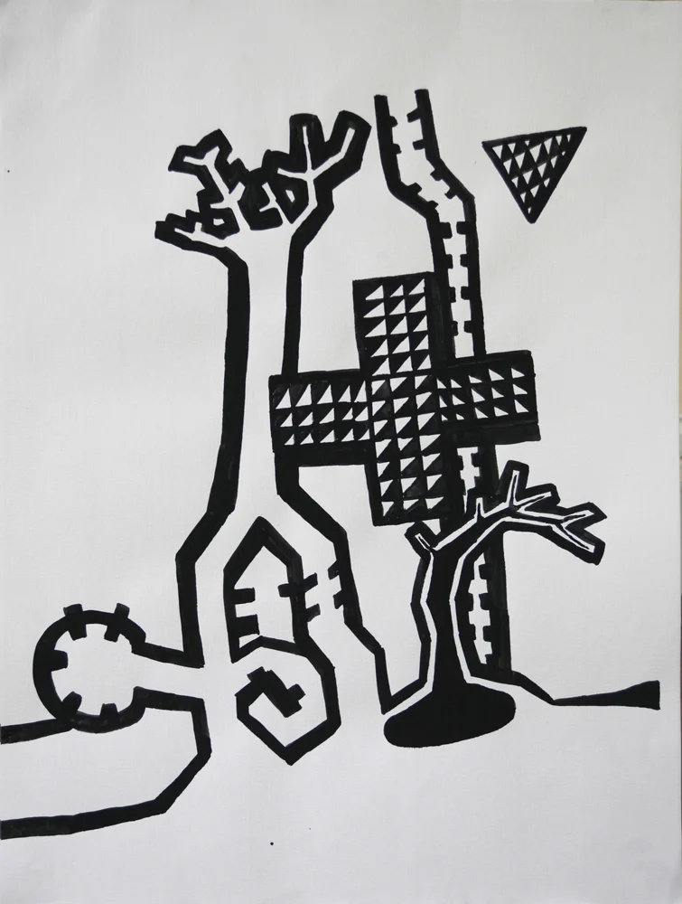 Wedge-Map | Gouache on Arches paper 32cm x 24cm, Place Gallery, Melbourne, 2010