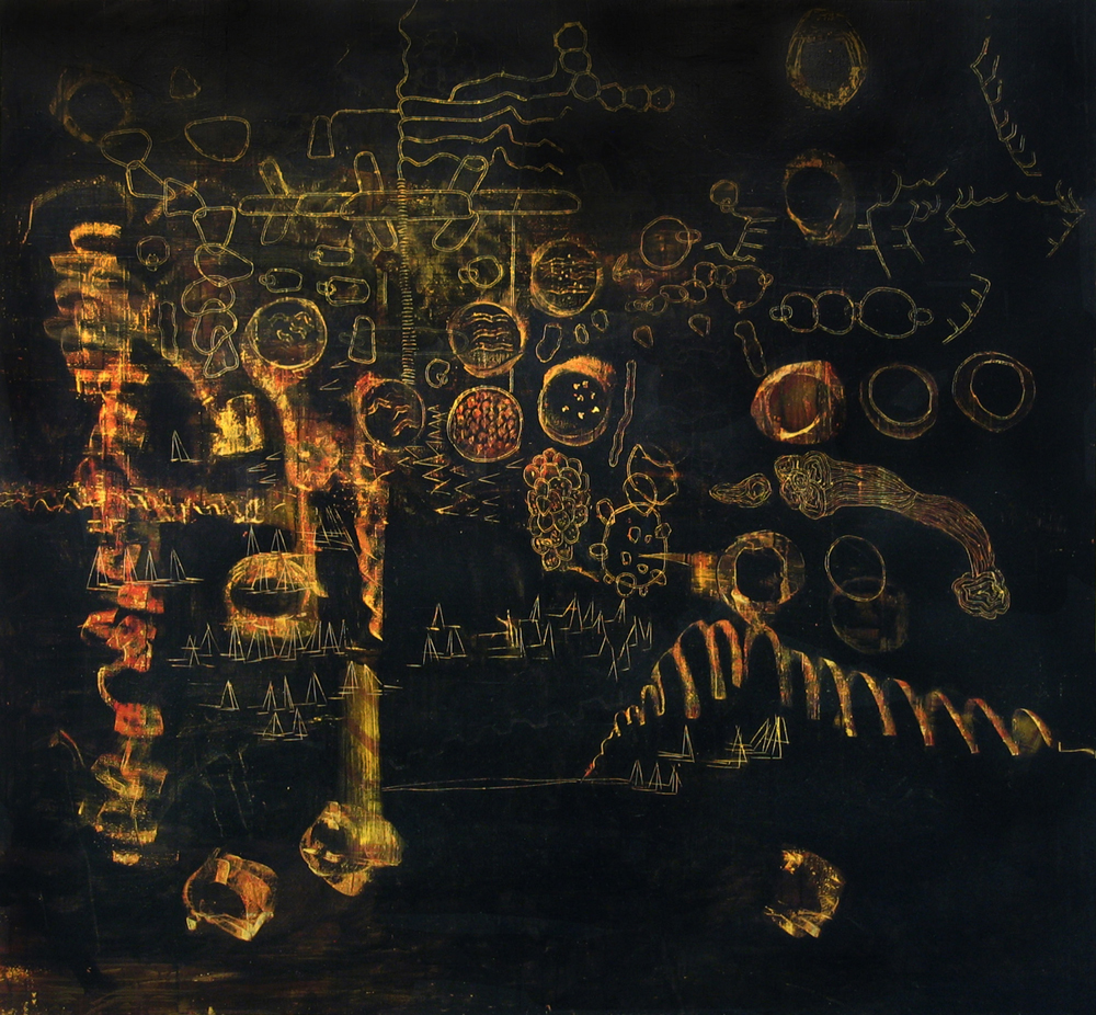 Painting 7 | Tina Douglas | 2006-07 | Egg tempera on canvas | 246 x 264.6 cm | Place Gallery, Melbourne | 2009 | Private collection