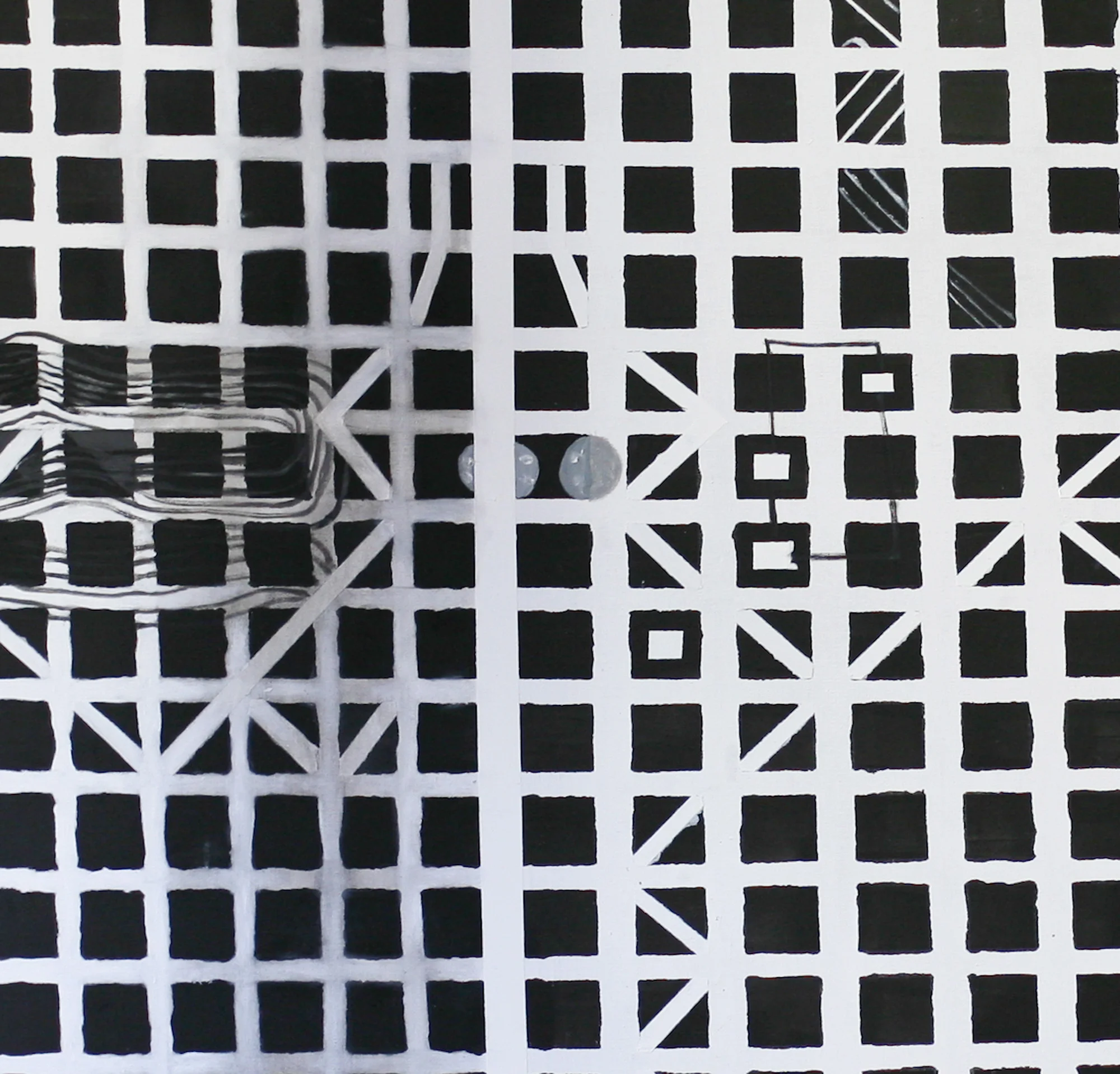 (detail) has your spine held ,Oil and gesso on linen 150 x 300 cm 2015