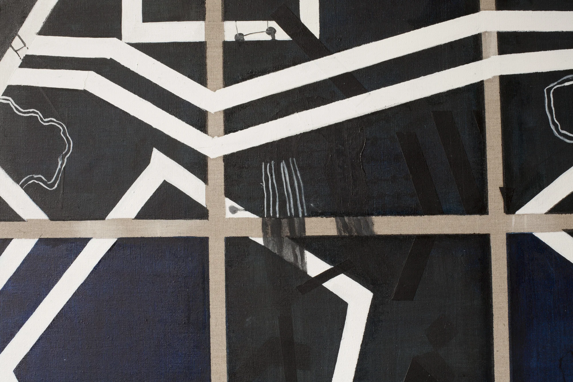 (detail) snatch the point, Oil and tempera on linen 150 x 300 cm 2015