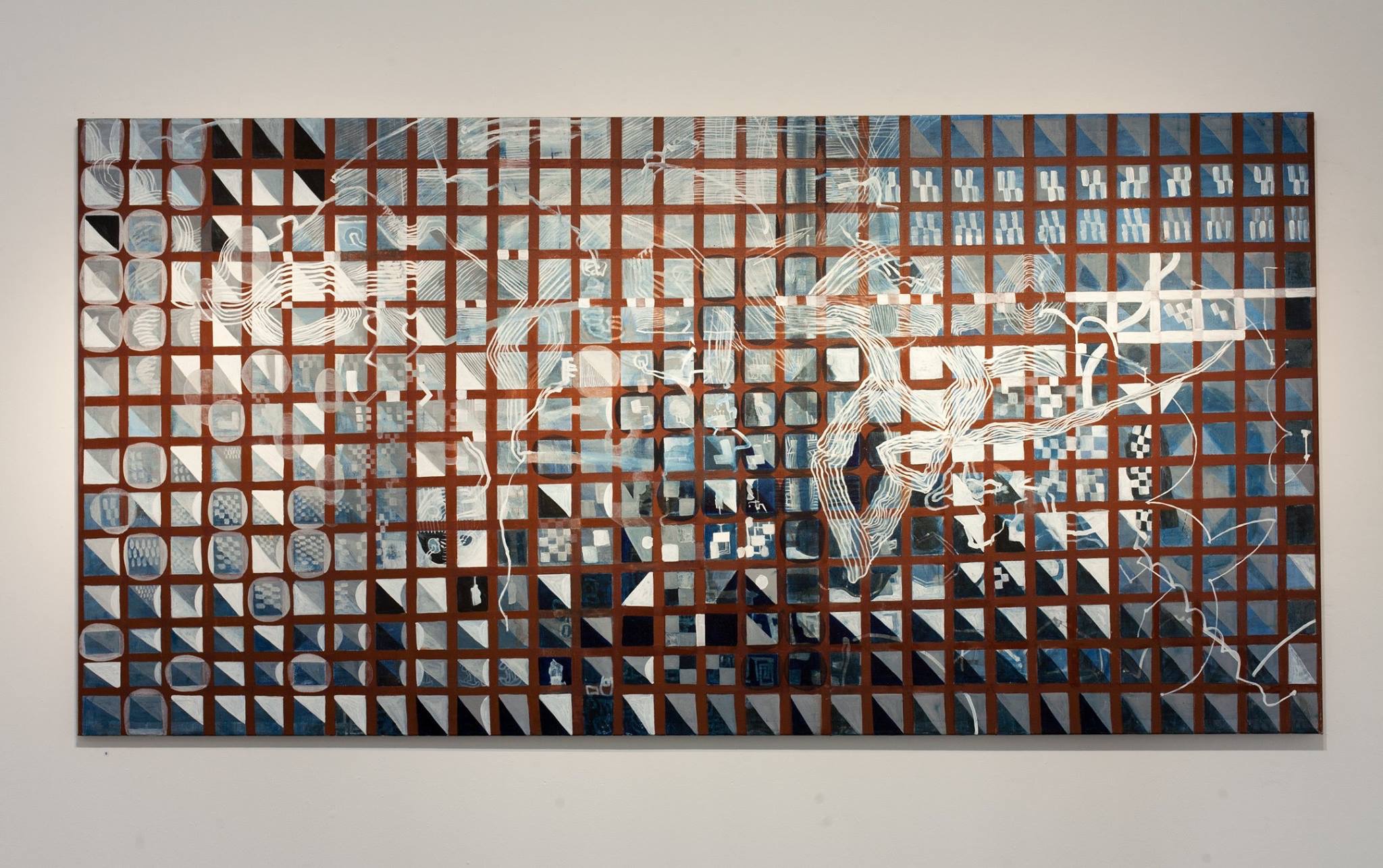 interruption wink, Oil and tempera on linen 150 x 300 cm 2014-2015