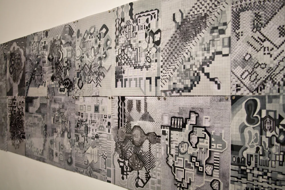 X,Y,Z Mundi | Tina Douglas | Installation view | Dimensions variable | Paint on acetate, magnets | Place Gallery, Melbourne| 2012