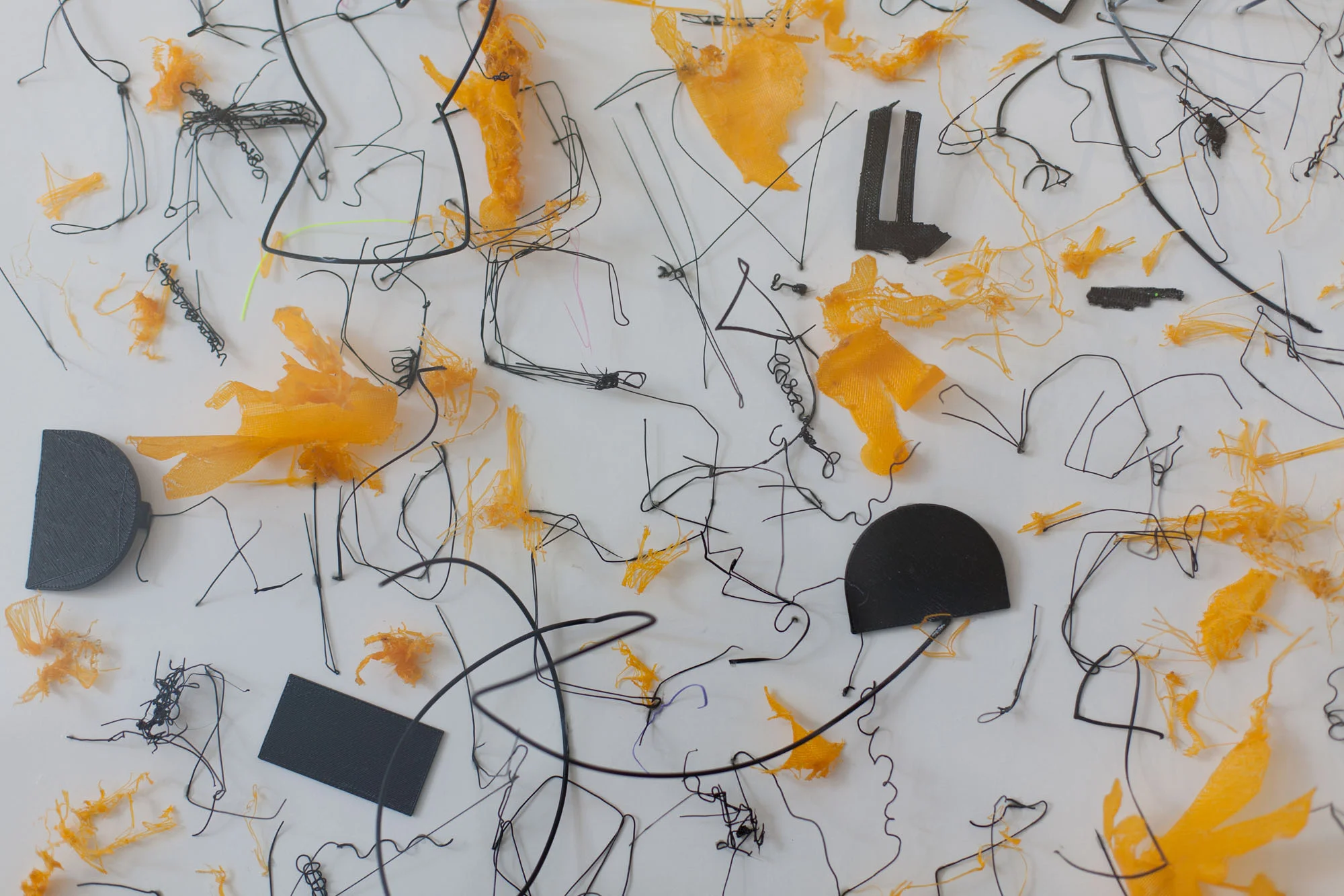 Tina Douglas, harsh 2019, 3D printed plastic errors on ragboard, 60 x 55 x 6 cm with acrylic box (detail)