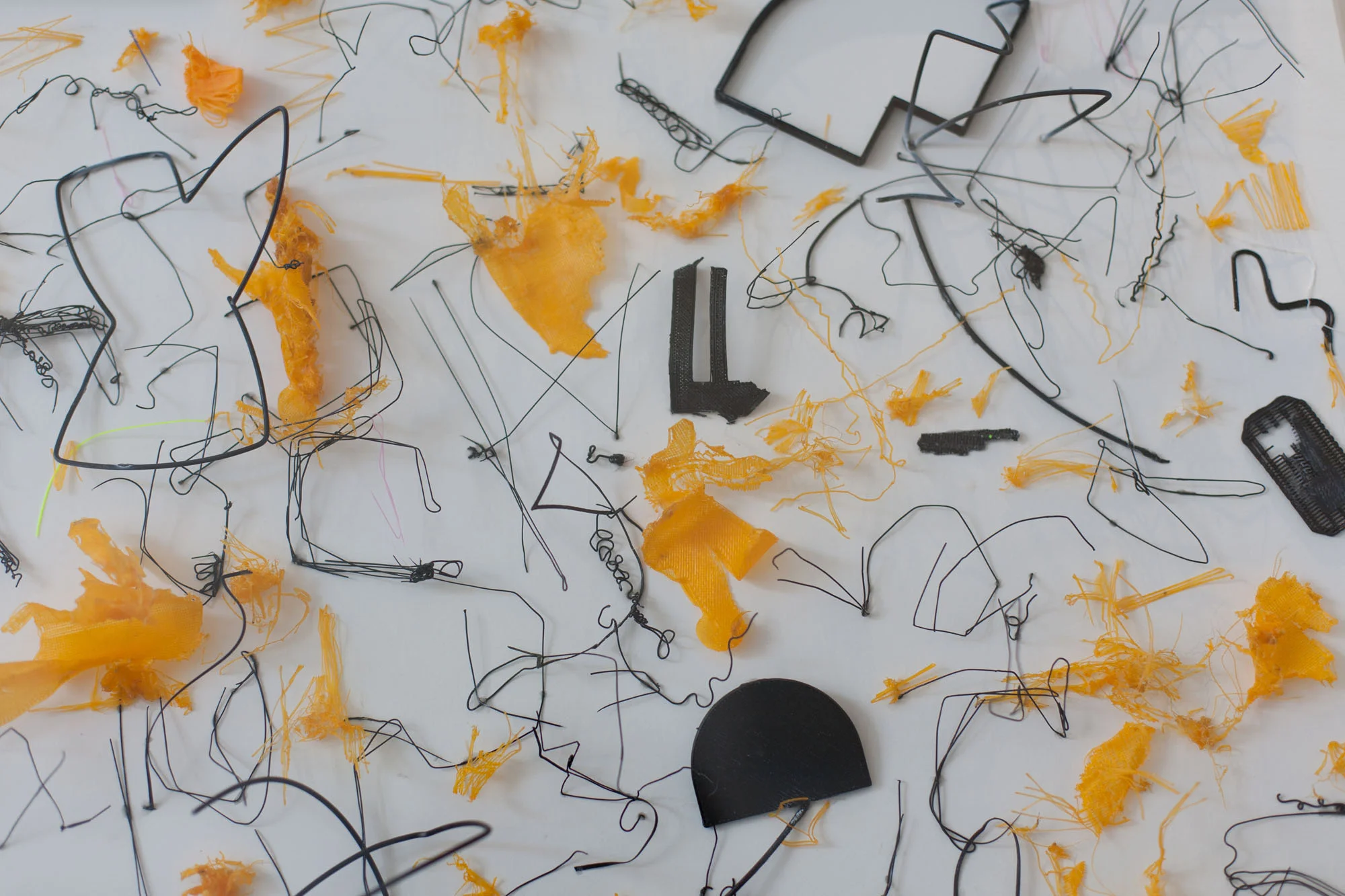 Tina Douglas, harsh 2019, 3D printed plastic errors on ragboard, 60 x 55 x 6 cm with acrylic box (detail)