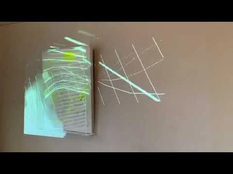 4 May 2020 video experiment. Sound reactive projection on perspex object.