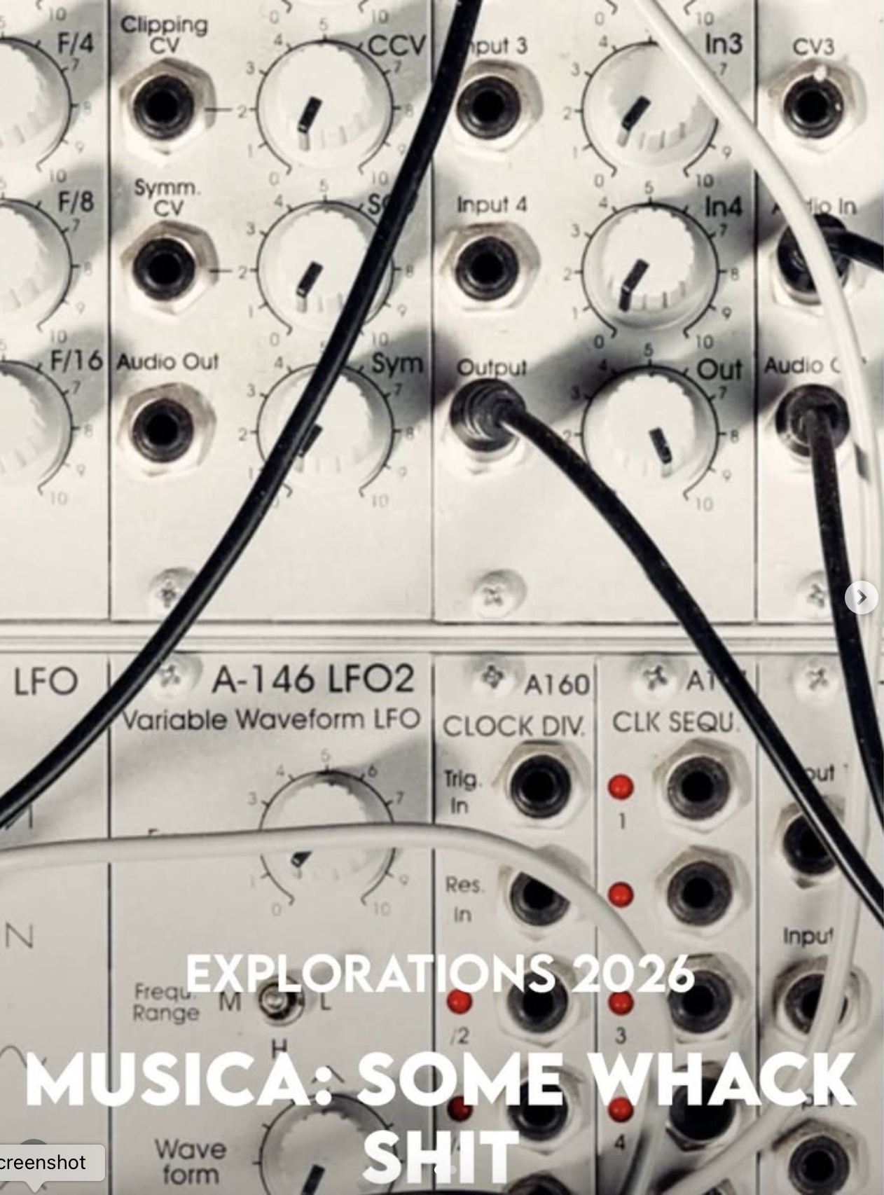 EXPLORATIONS 2026 MUSICA: SOME WHACK SHIT