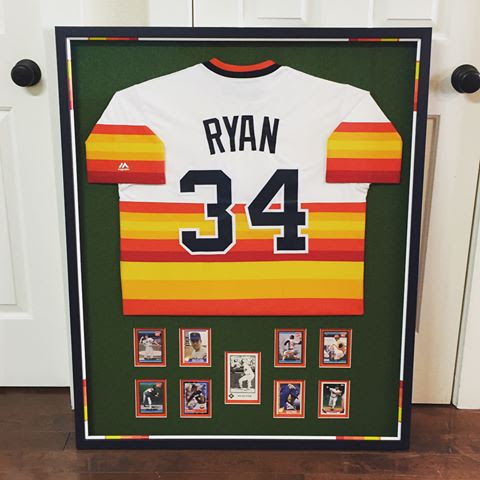 Custom Framed Nolan Ryan Memorabilia
