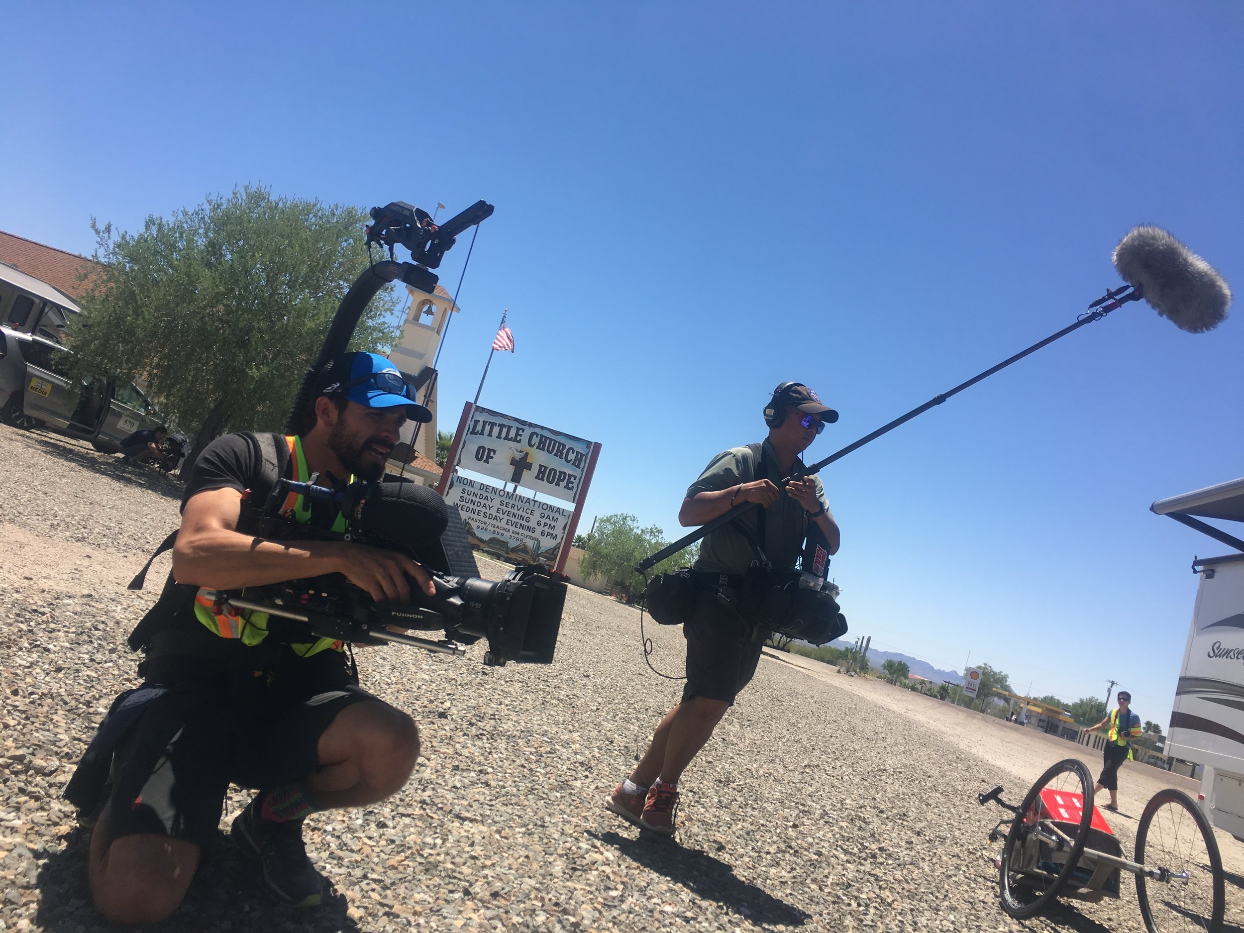 Shooting into the van.