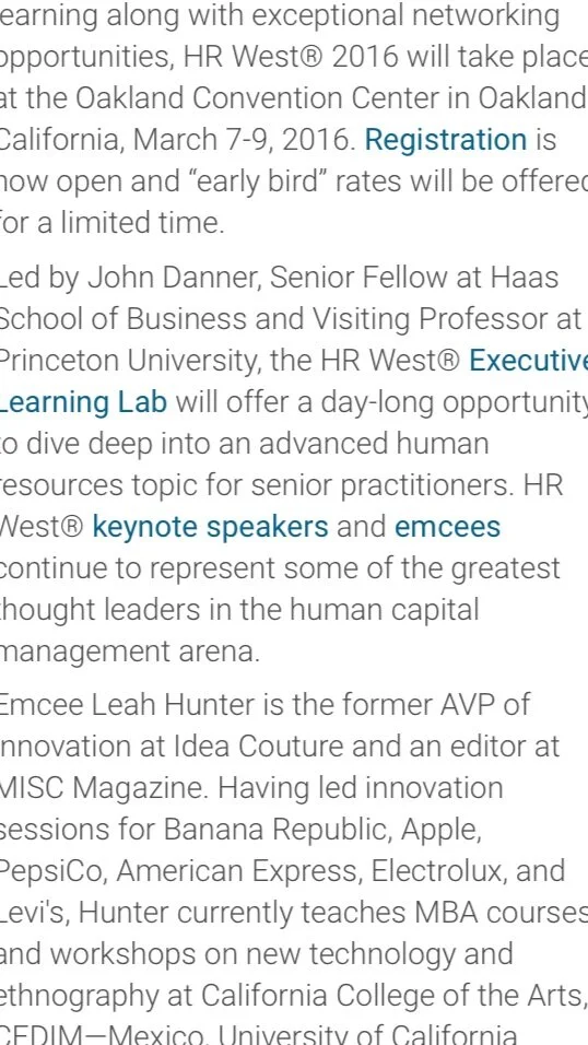 Emcee HR West Conference