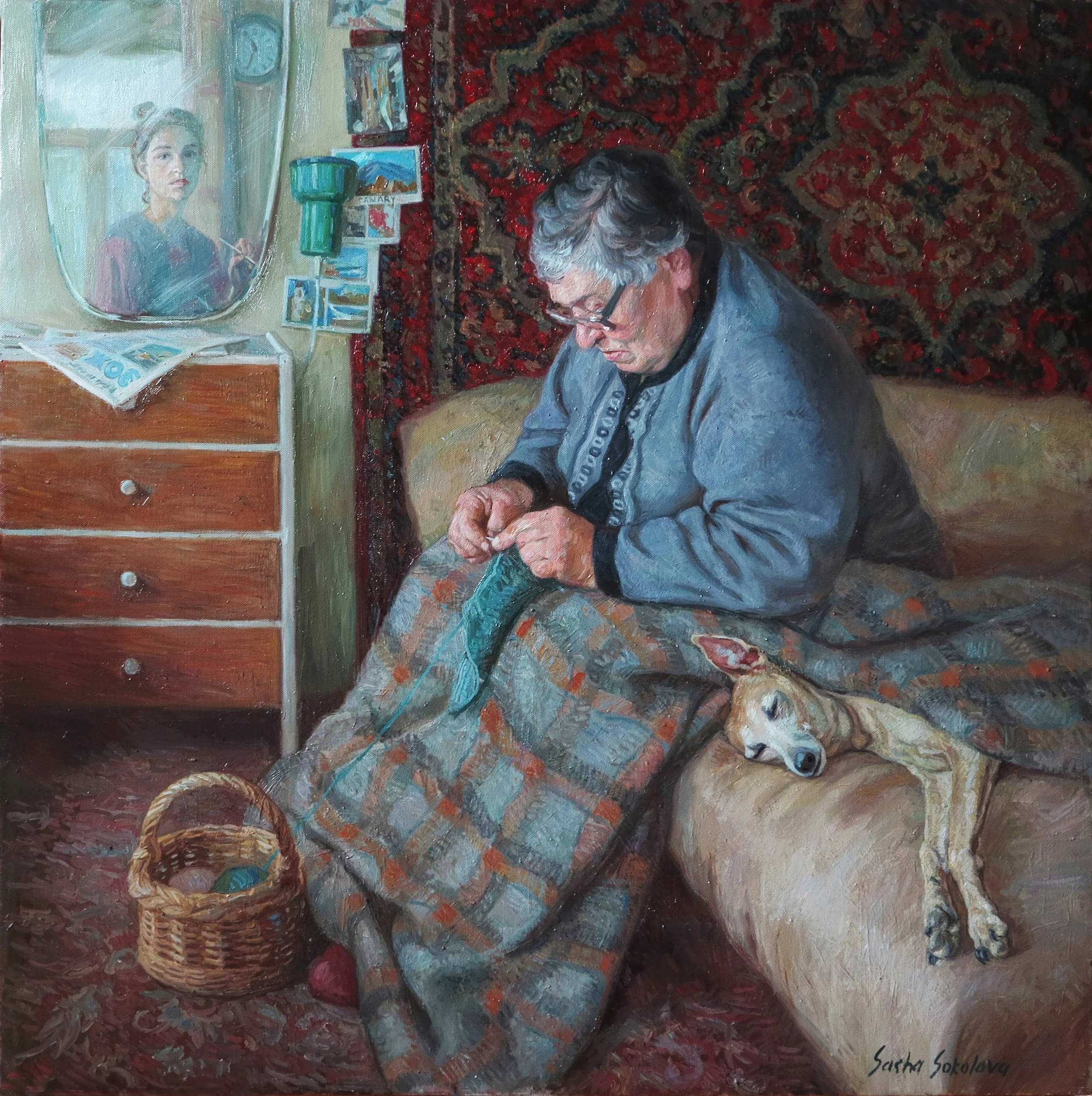 Self-portrait with grandma