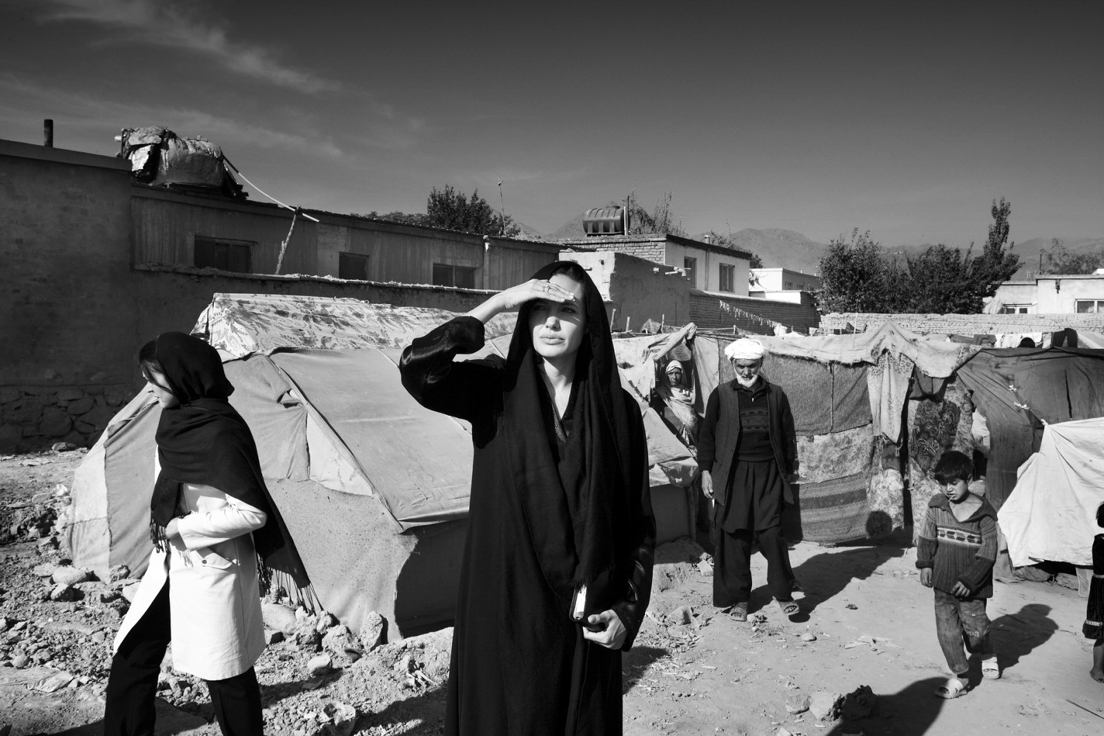Taken by Marco Di Lauro during Angelina's trip to Afghanistan
