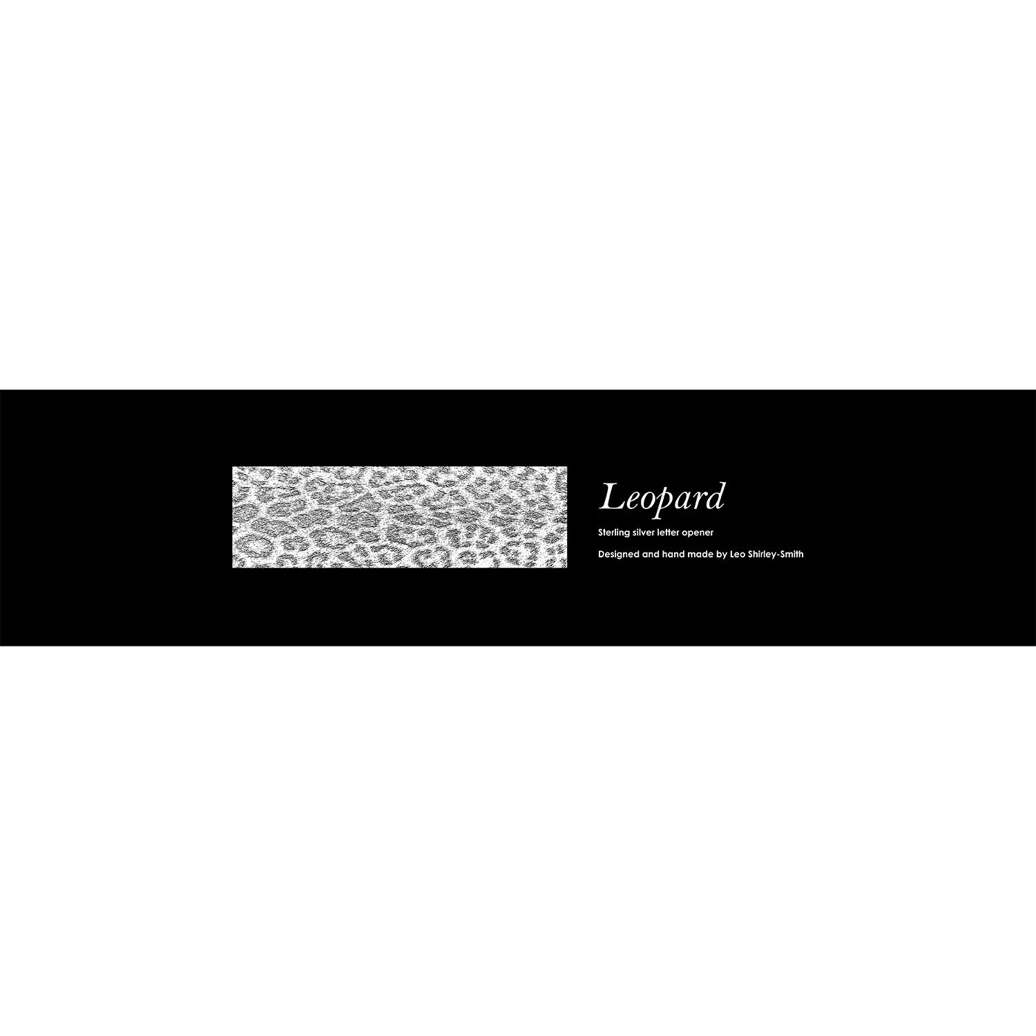 Silver letter opener by Leo Shirley-Smith "Leopard" design - Box insert