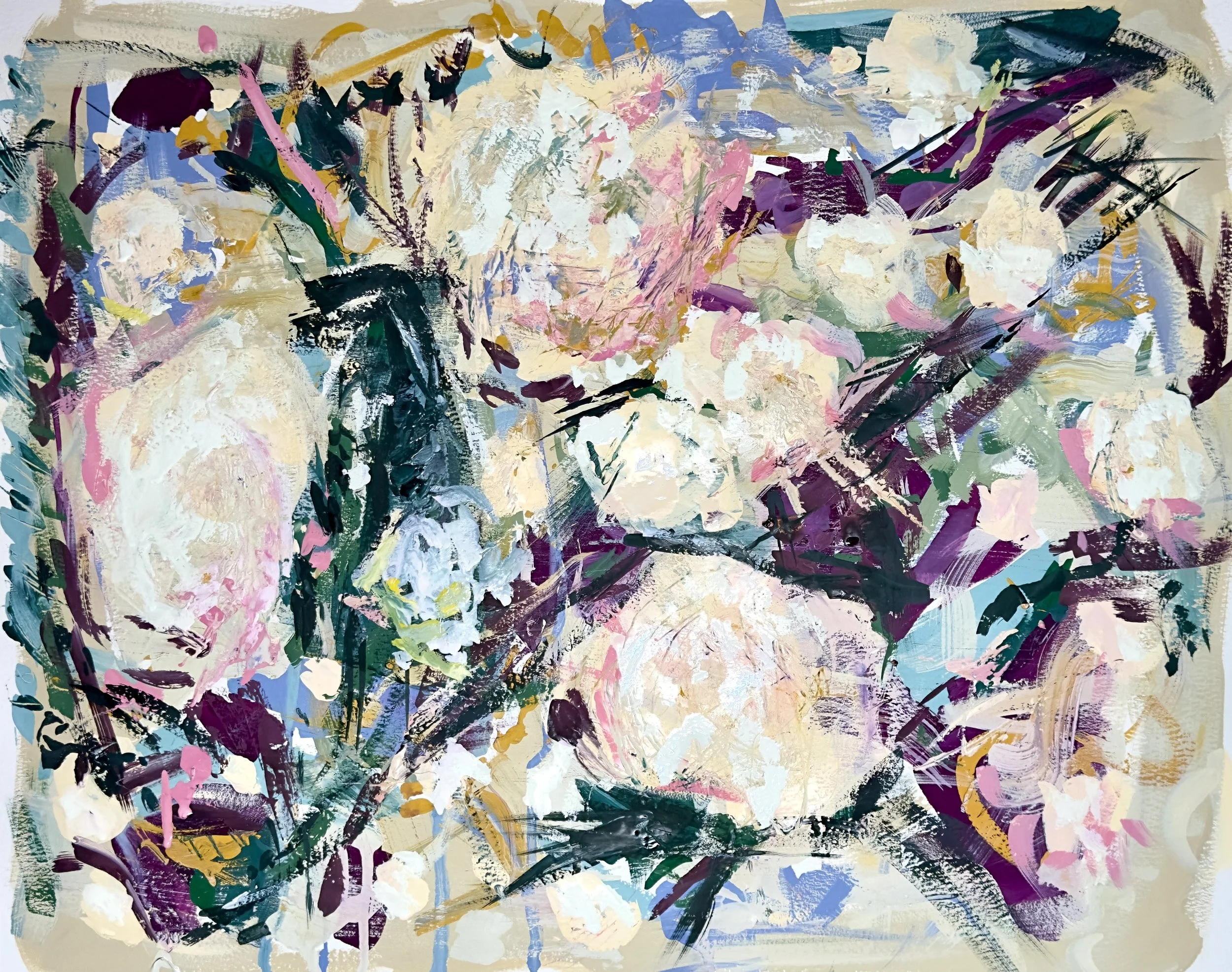    Garden II Study   , 2026.  Gouache on paper. 18”H x 24”W. NFS 