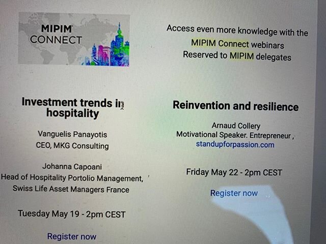 Conferences are not back yet and they won t be for a while but I take what I can and ride the wave...this is for @mipimworld the biggest real estate forum...check out this week! My 10th webinar on #resilience, today&rsquo;s #happiness