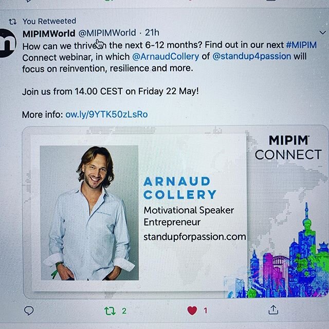 If you are on the platform #mipim2020 #mipimworld #mipimconnect today...20 ooo people in real estate might access my talk tailored made for them today as always..