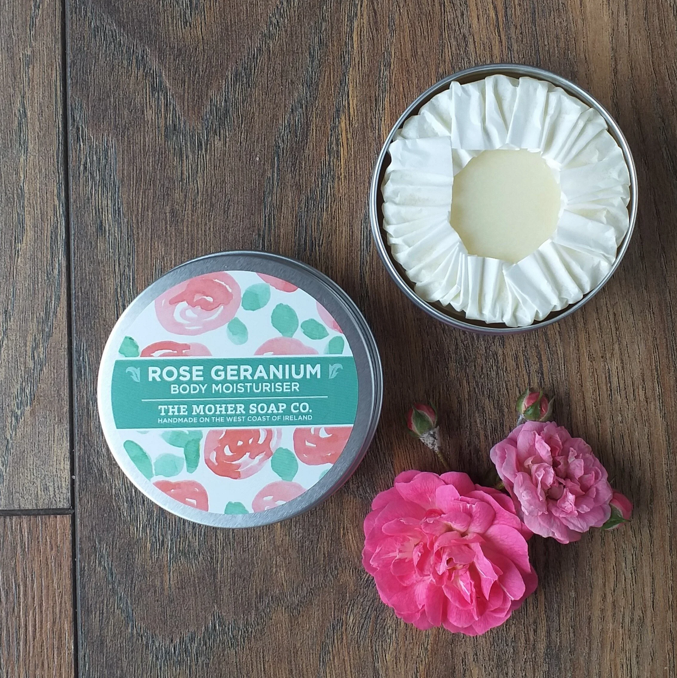 Rose Geranium Natural Solid Body Moisturiser - The Moher Soap Co.