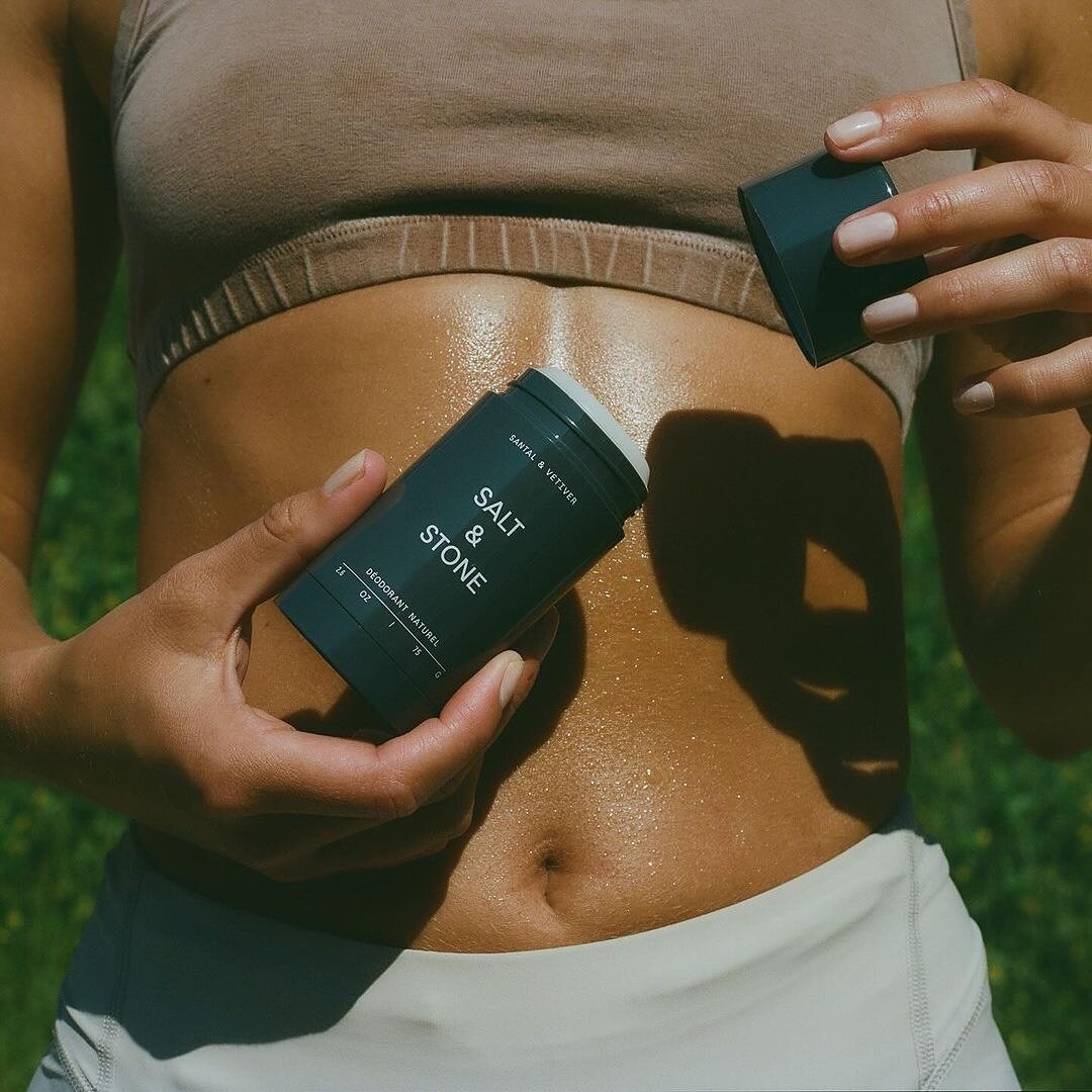 Sweat with confidence ~ New shipment of our @saltandstone natural deodorants have arrived. Seaweed extracts &amp; hyaluronic acid moisturize the skin while probiotics help neutralize odor. Made without aluminum, alcohol, parabens and phthalates, An i