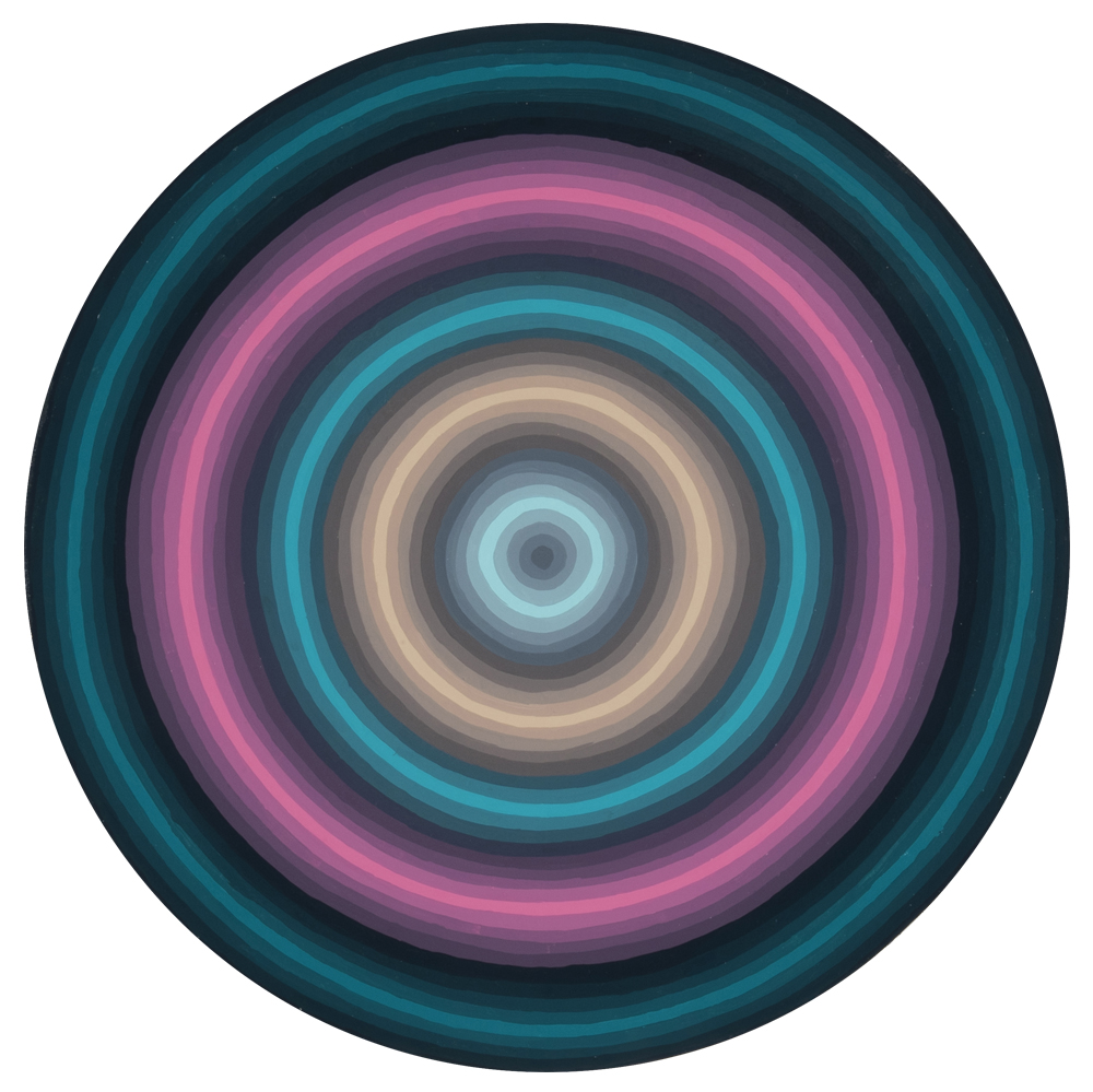Speed 4 Enamel on Wood 12 inch diameter 2015 Sold
