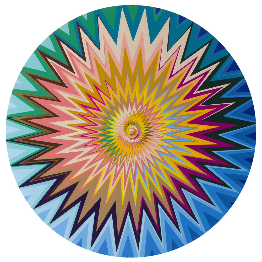 Quetzacoatl Enamel on Wood 27 inch diameter 2012 Sold