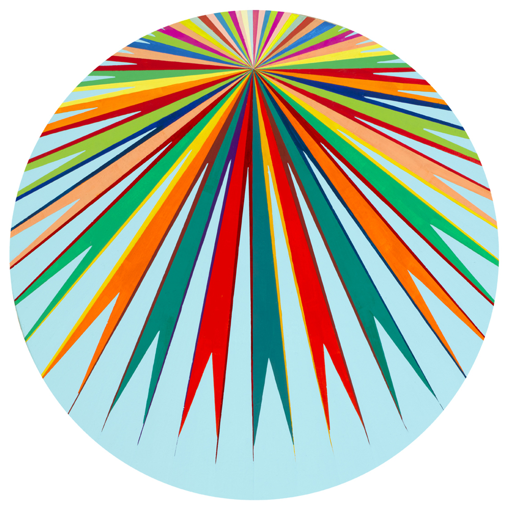 #13 Acrylic and Enamel on Wood 12 inch diameter 2012 Sold