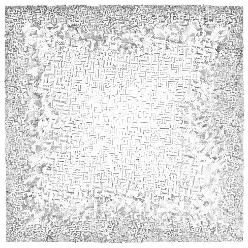 One Line, Many Turns #4 Graphite on Paper 30 x 30 inches 2015 Commissioned for Private Collection
