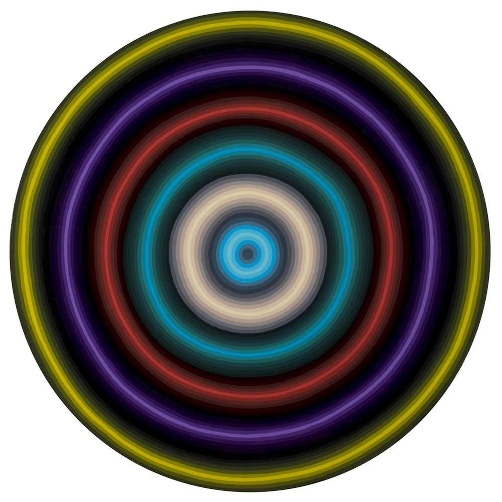 Speed 7 Enamel on Wood 24 inch diameter 2015
