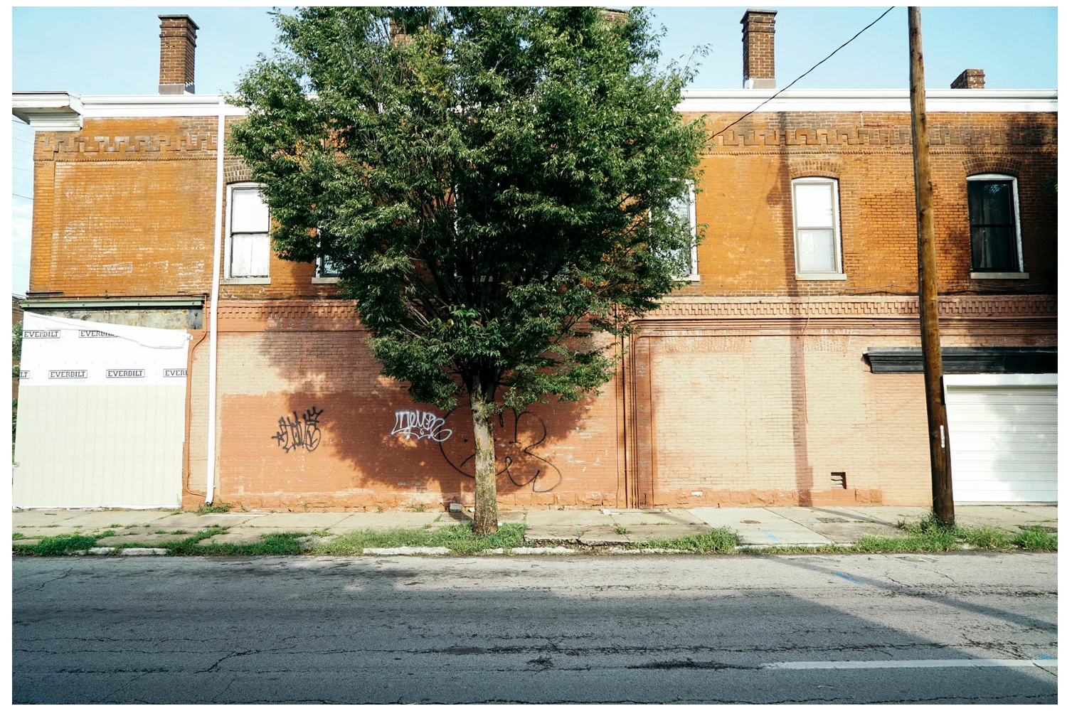 Sunshine and Shadows...process Enamel on Brick 17 x 60 feet 2015