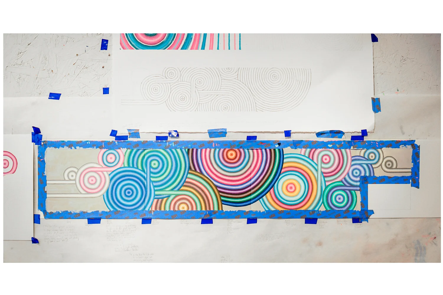 Sunshine and Shadows...process Enamel on Brick 17 x 60 feet 2015