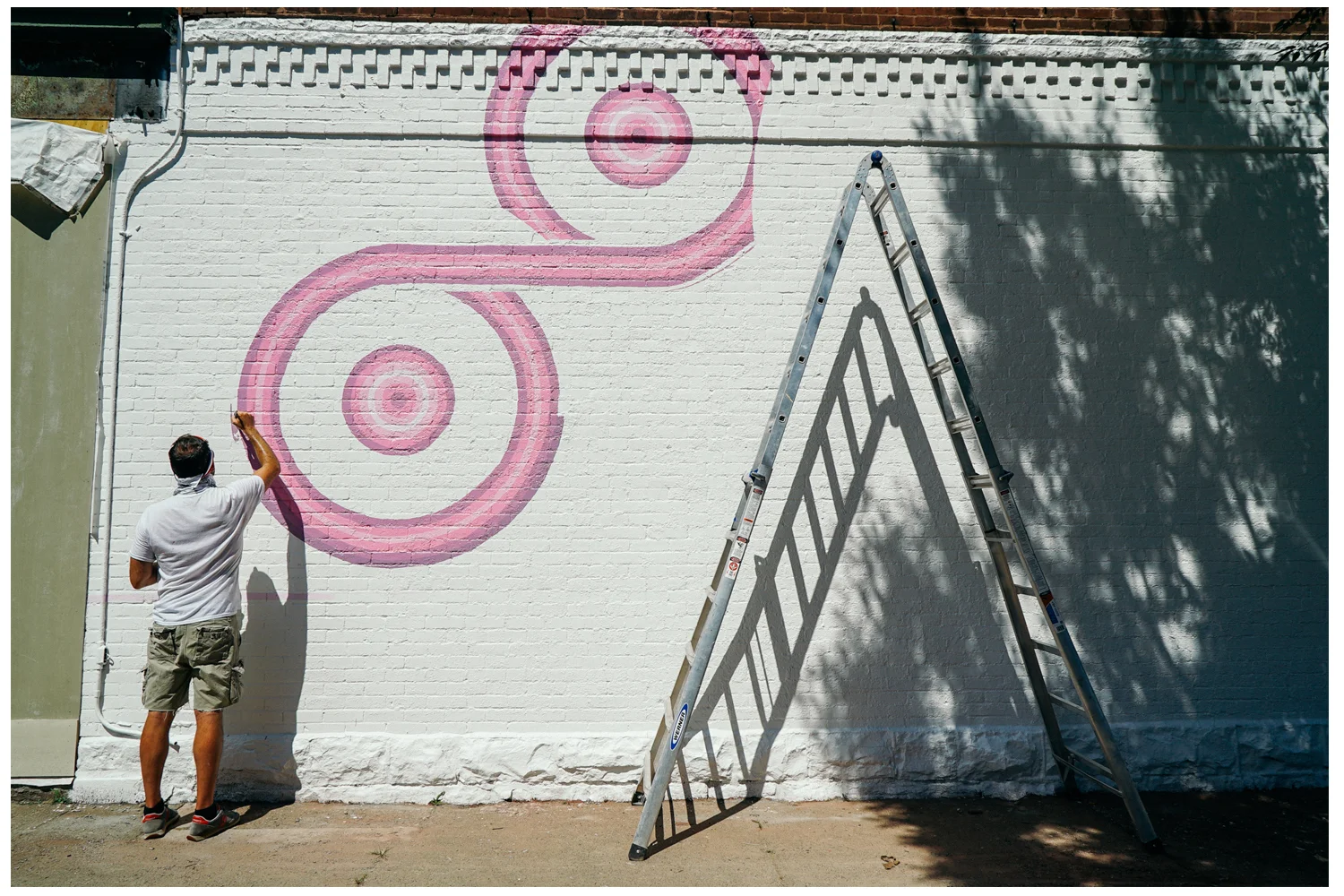 Sunshine and Shadows...process Enamel on Brick 17 x 60 feet 2015