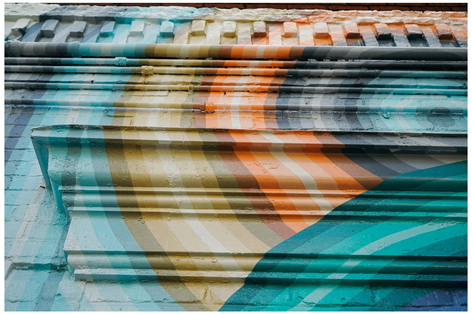 Sunshine and Shadows...process Enamel on Brick 17 x 60 feet 2015