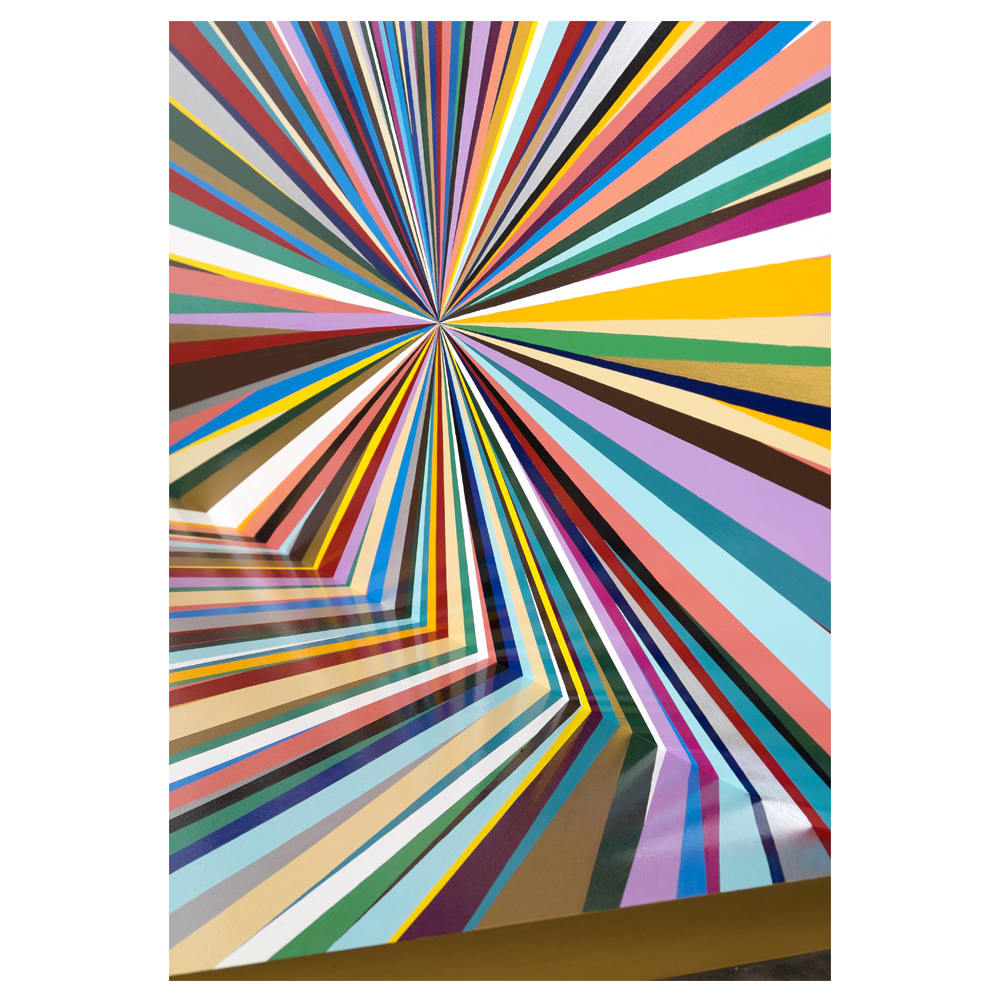 Rabbit Hole (detail) 50 x 65 x 26 inches Enamel on wood 2018