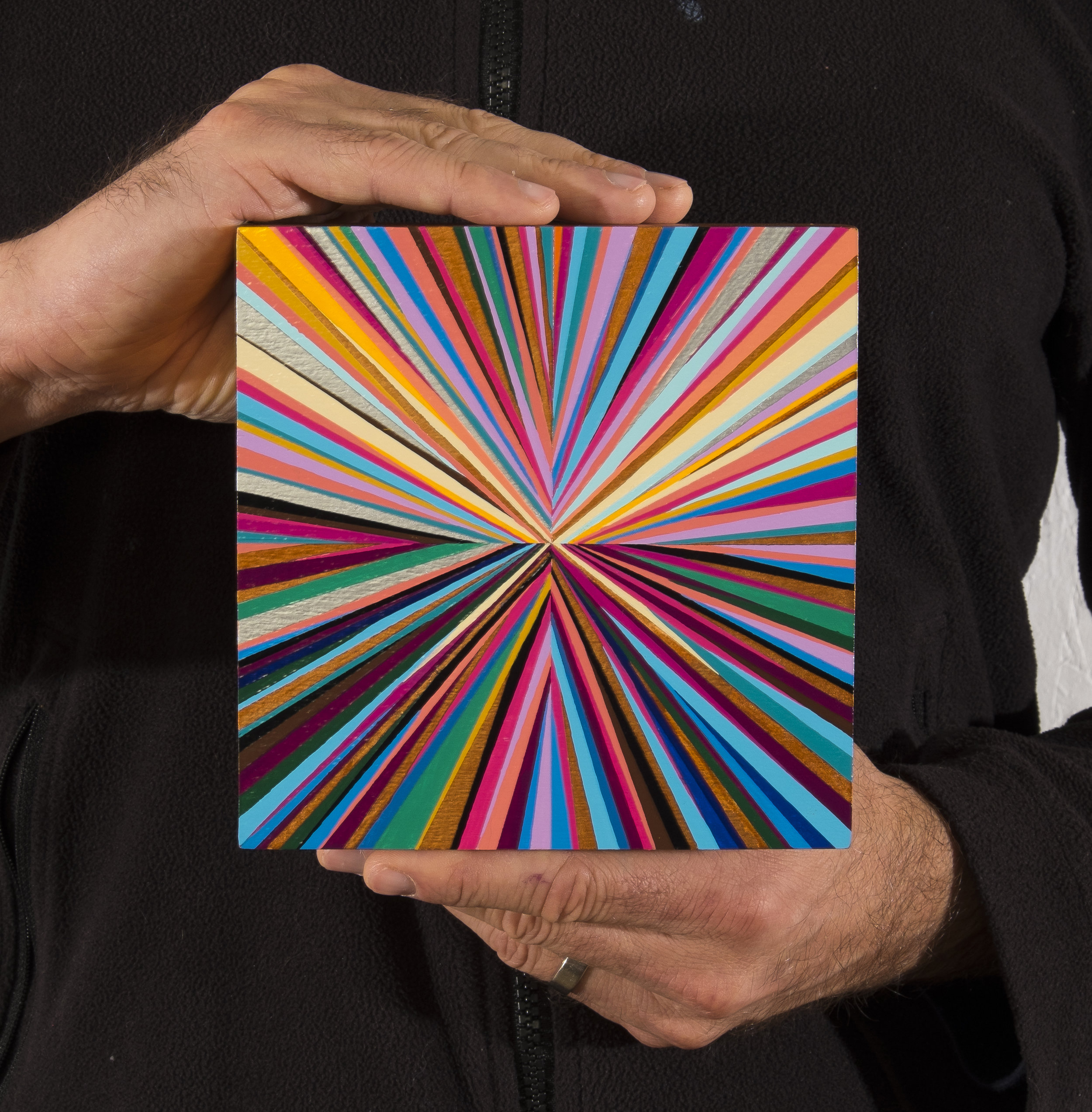 Micro Universe (scale photo) 6 x 6 inches Enamel on wood 2018
