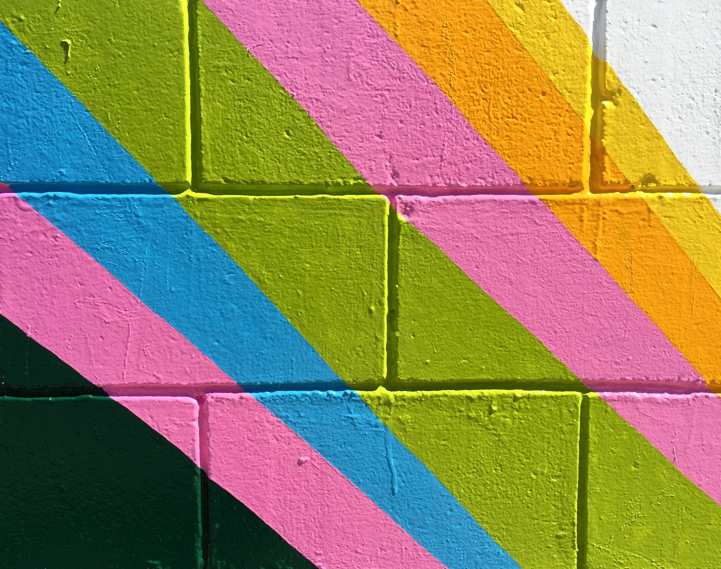 A New Day (detail4) 15 x 57 feet enamel on building 2018 Part of the SHINE Mural Festival 2018