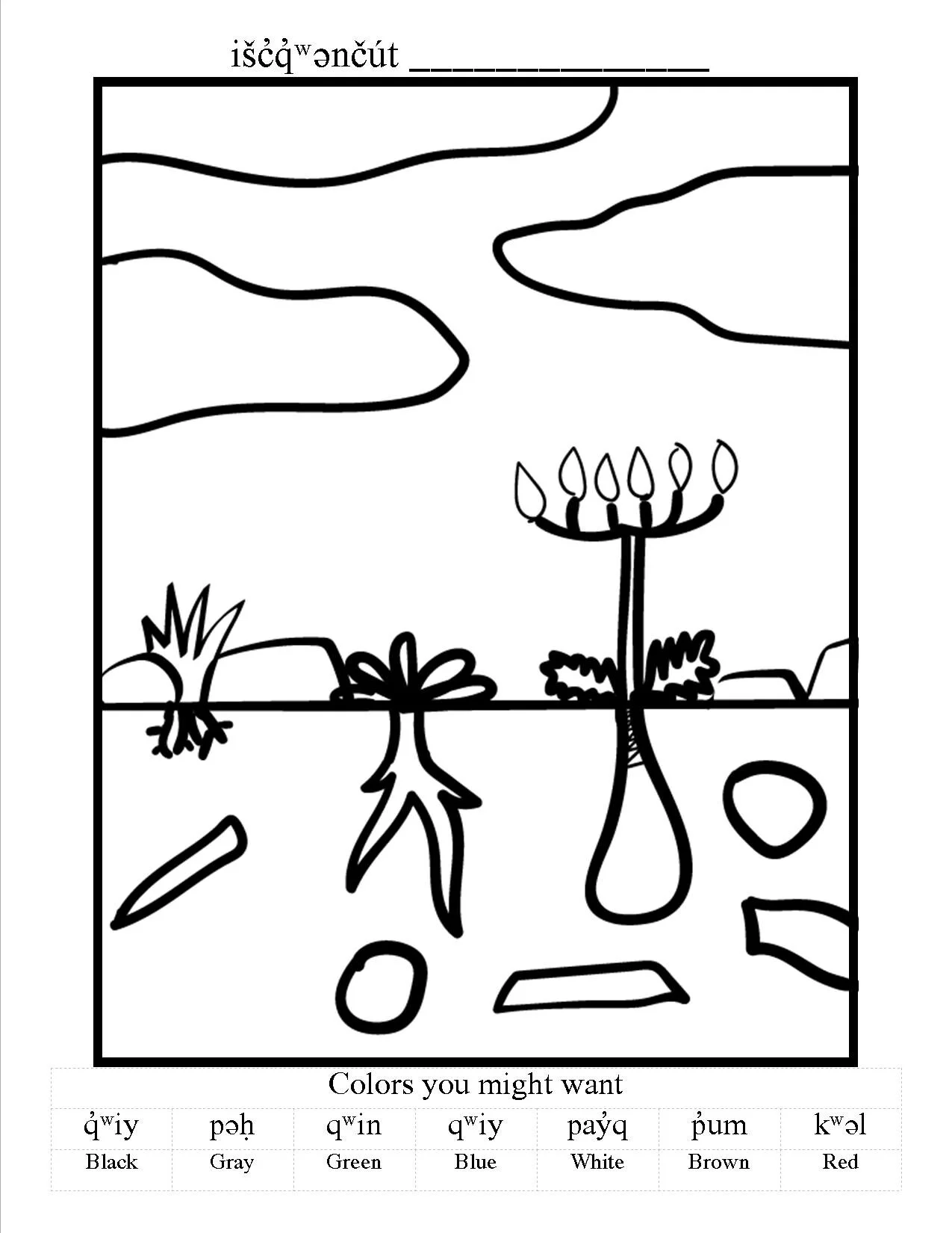 Coheed Coloring Pages Colors — Colville Tribes Language Program