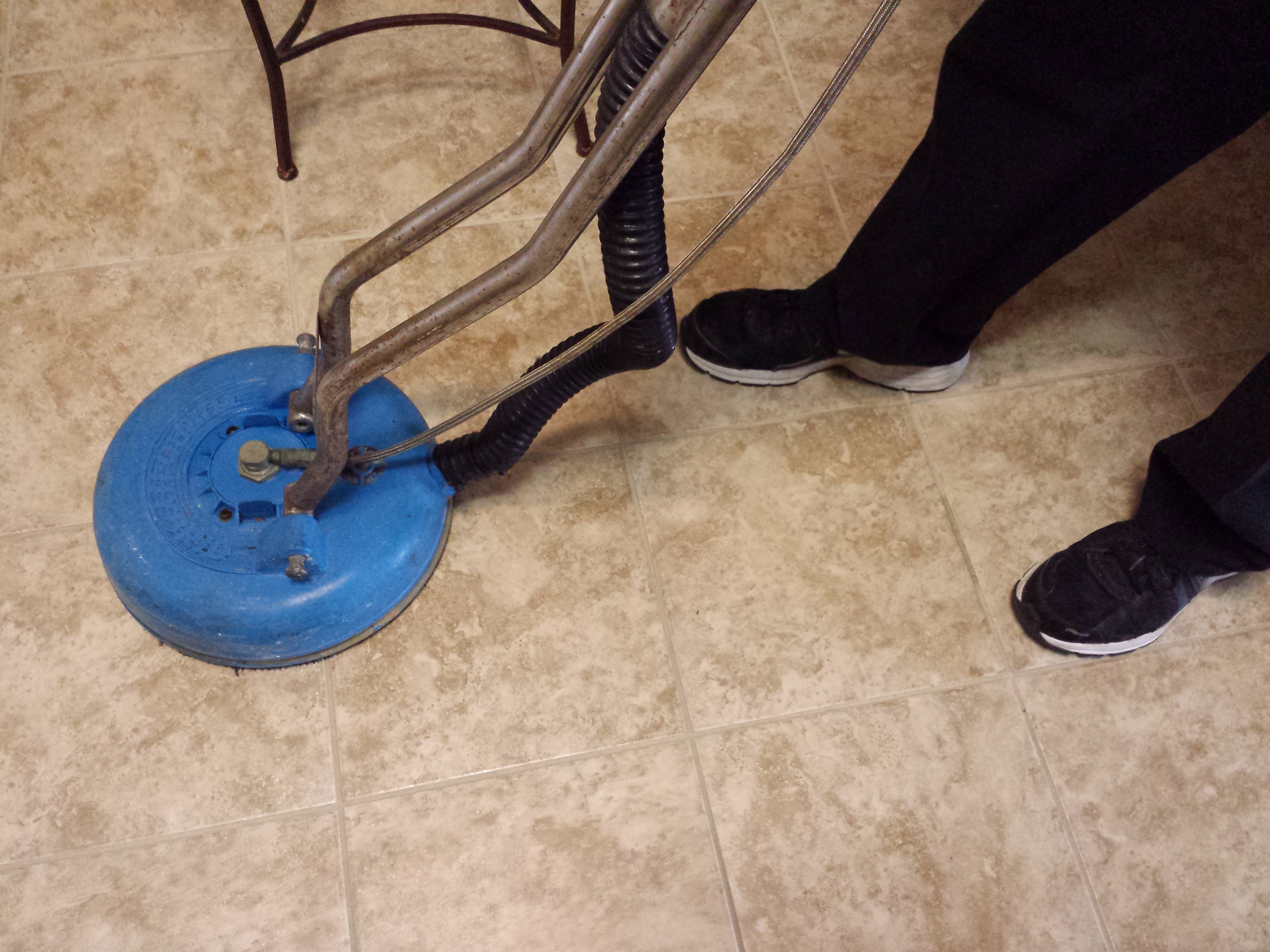 TILE & GROUT CLEANING JS steam cleans your tile and grout using the Bridgepoint System. The grout is pre-treated and agitated with a brush. The entire floor is rinsed free using our truck mounted system. A solvent based protectant is applied to protect the entire grout line as opposed to other products that are only a topical protection.