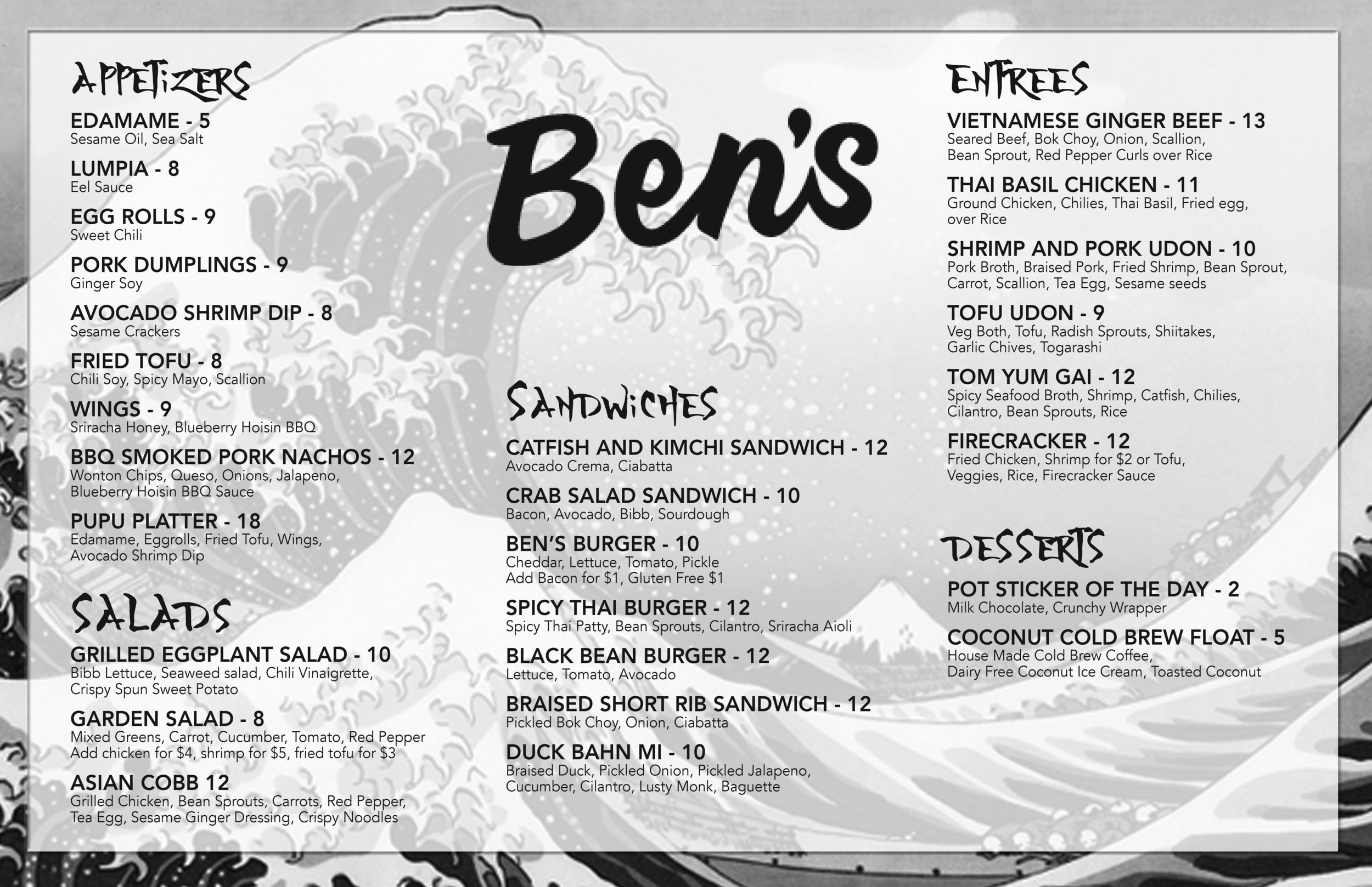 Food Menu Bens Tune Up