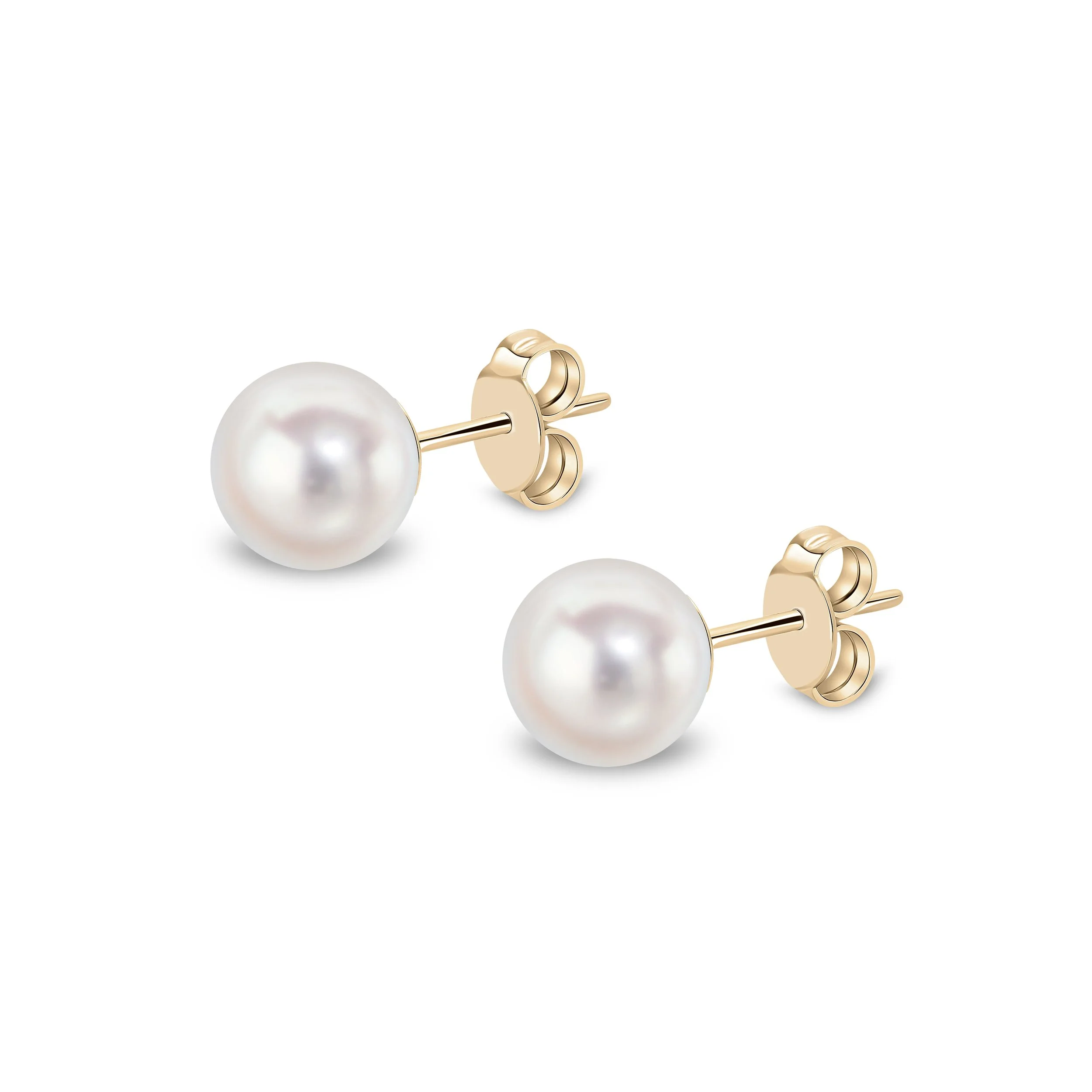 Akoya Cultured Pearl Stud Earrings 6 - 6.5mm 9ct Gold Fittings