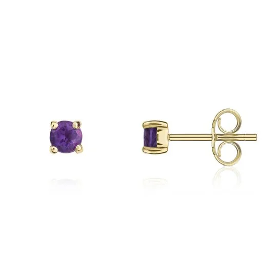 9ct Gold Amethyst Stud earrings