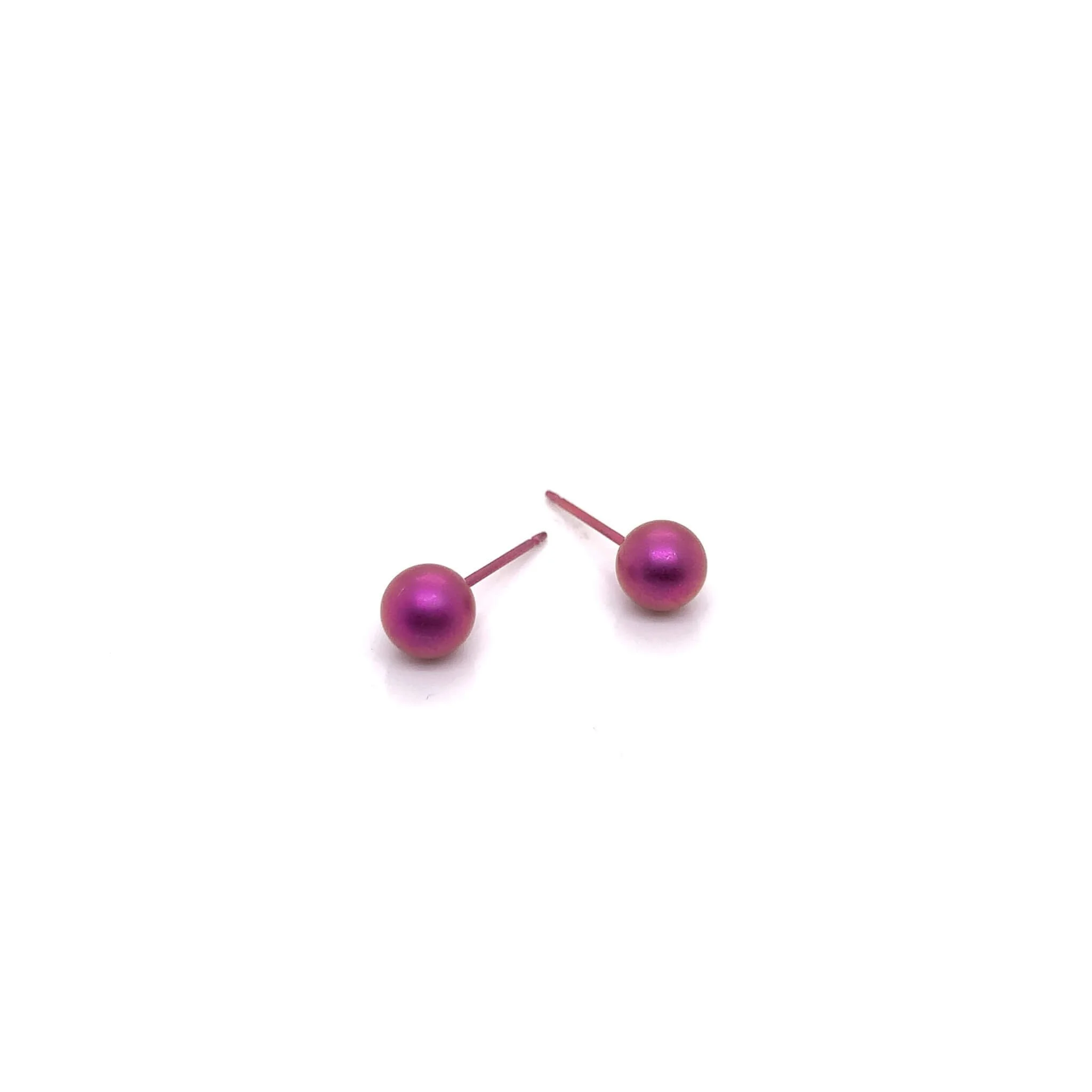 6MM ROUND BEAD TITANIUM STUDS various colours