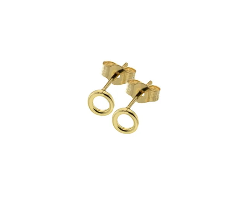 9ct Gold Open Circle Stud Earings