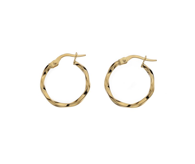 9ct Gold 15 mm Hoop Earrings