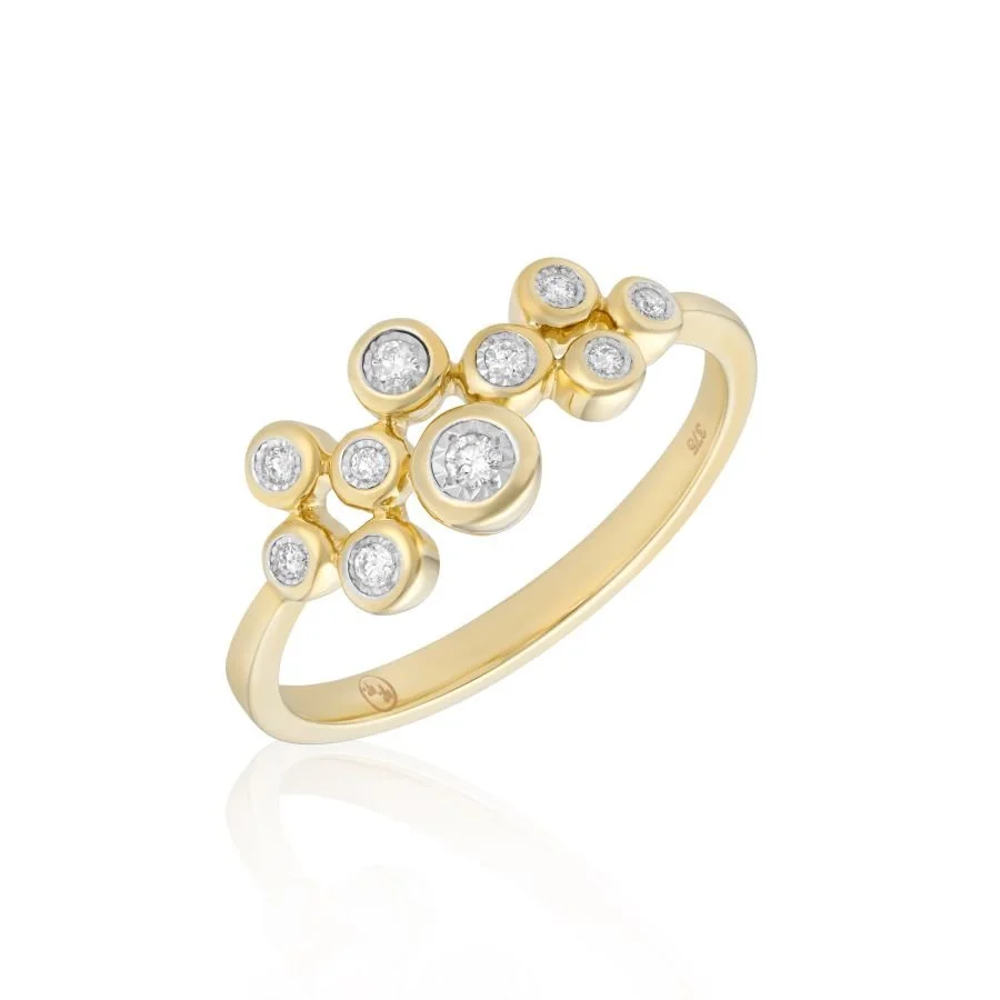 9ct Gold Diamond "Bubbles" Ring