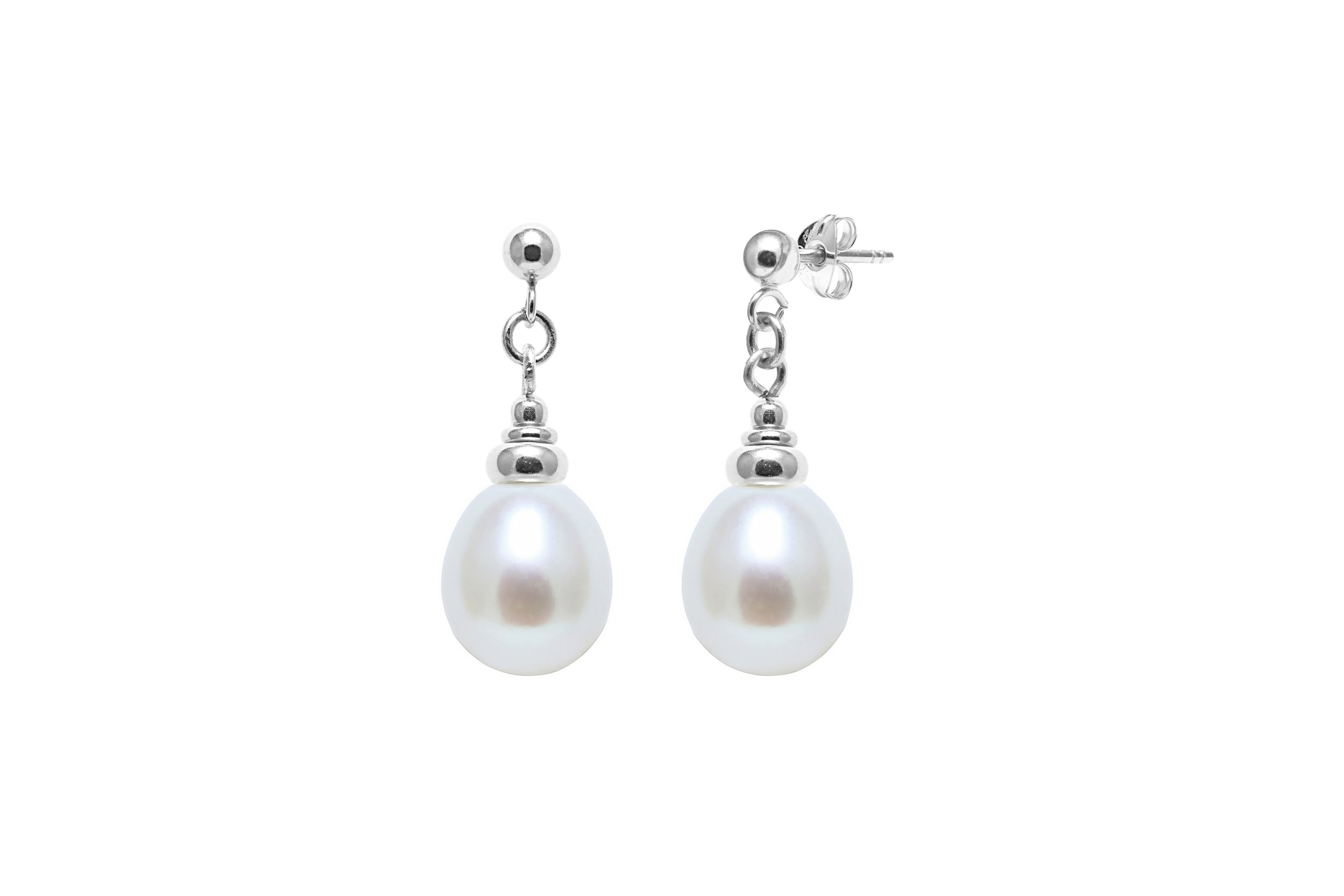 Sterling Silver Cultured Pearl  Drop Earrings