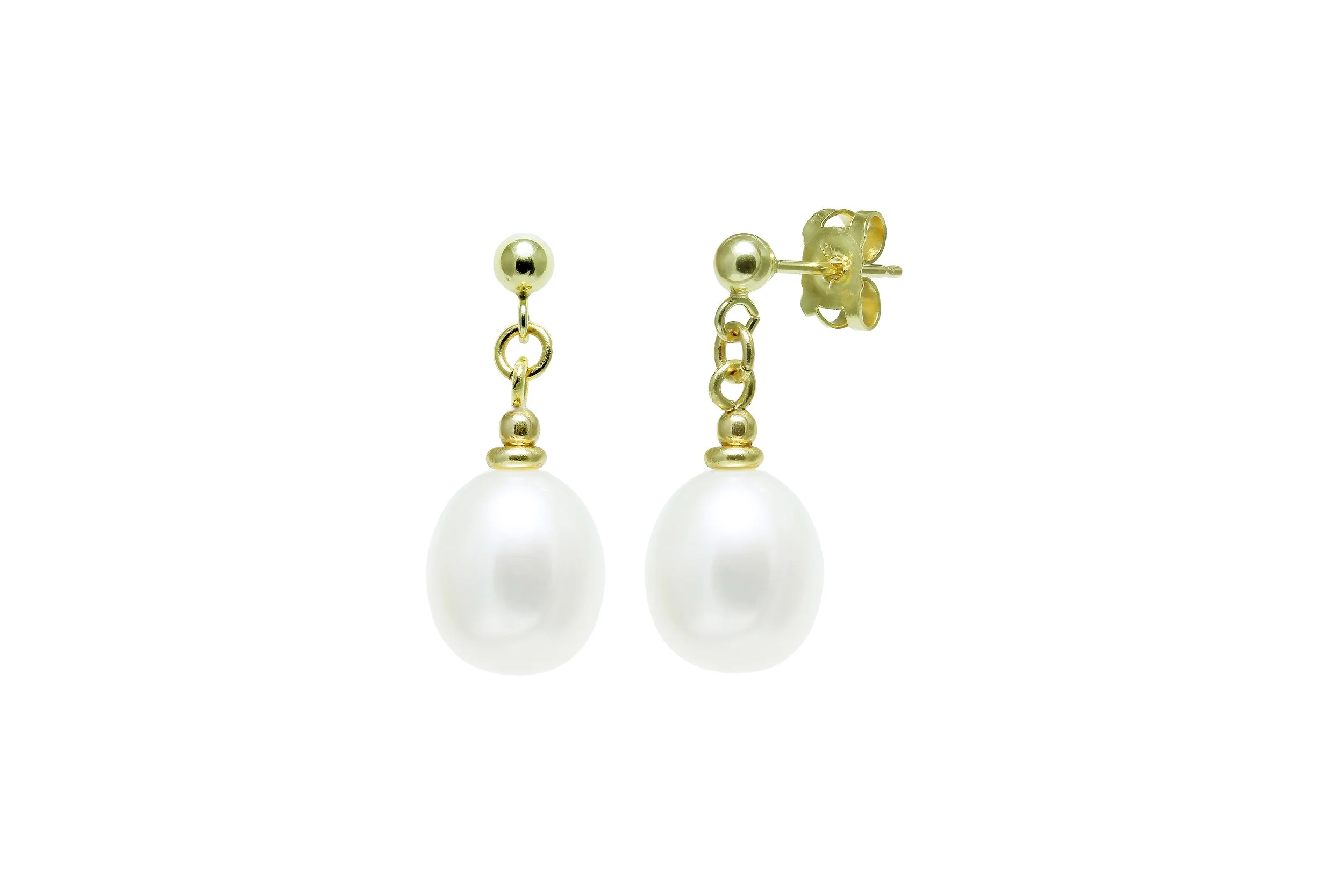 9ct Gold Cultured Pearl  Drop Earrings