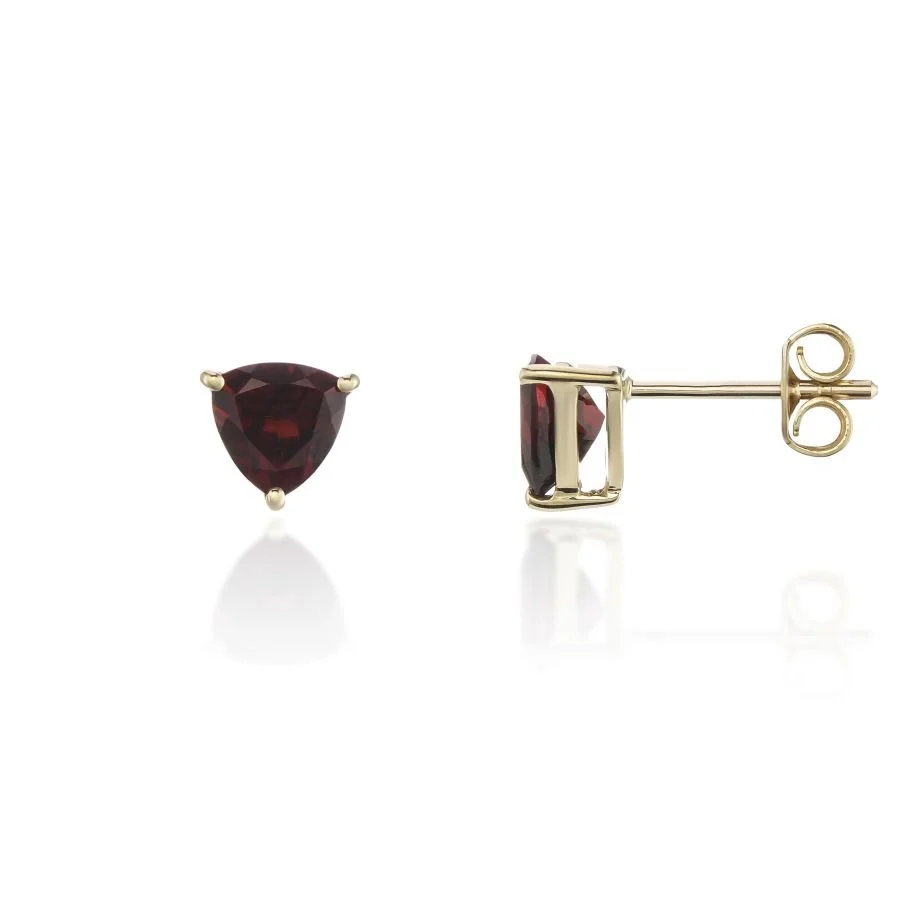 9ct Gold Garnet Stud Earrings