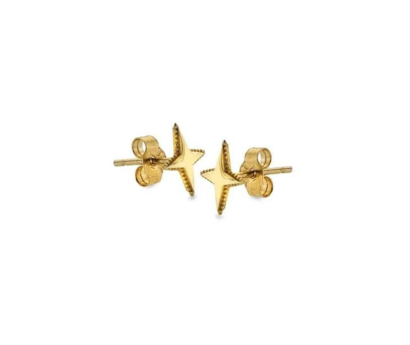 9ct Gold Star Stud Earrings